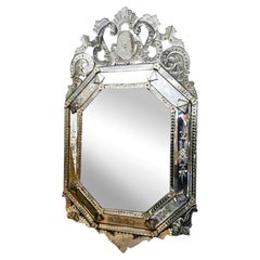 19th Century Venetian Parclose Mirror with Hand-Etched Glass