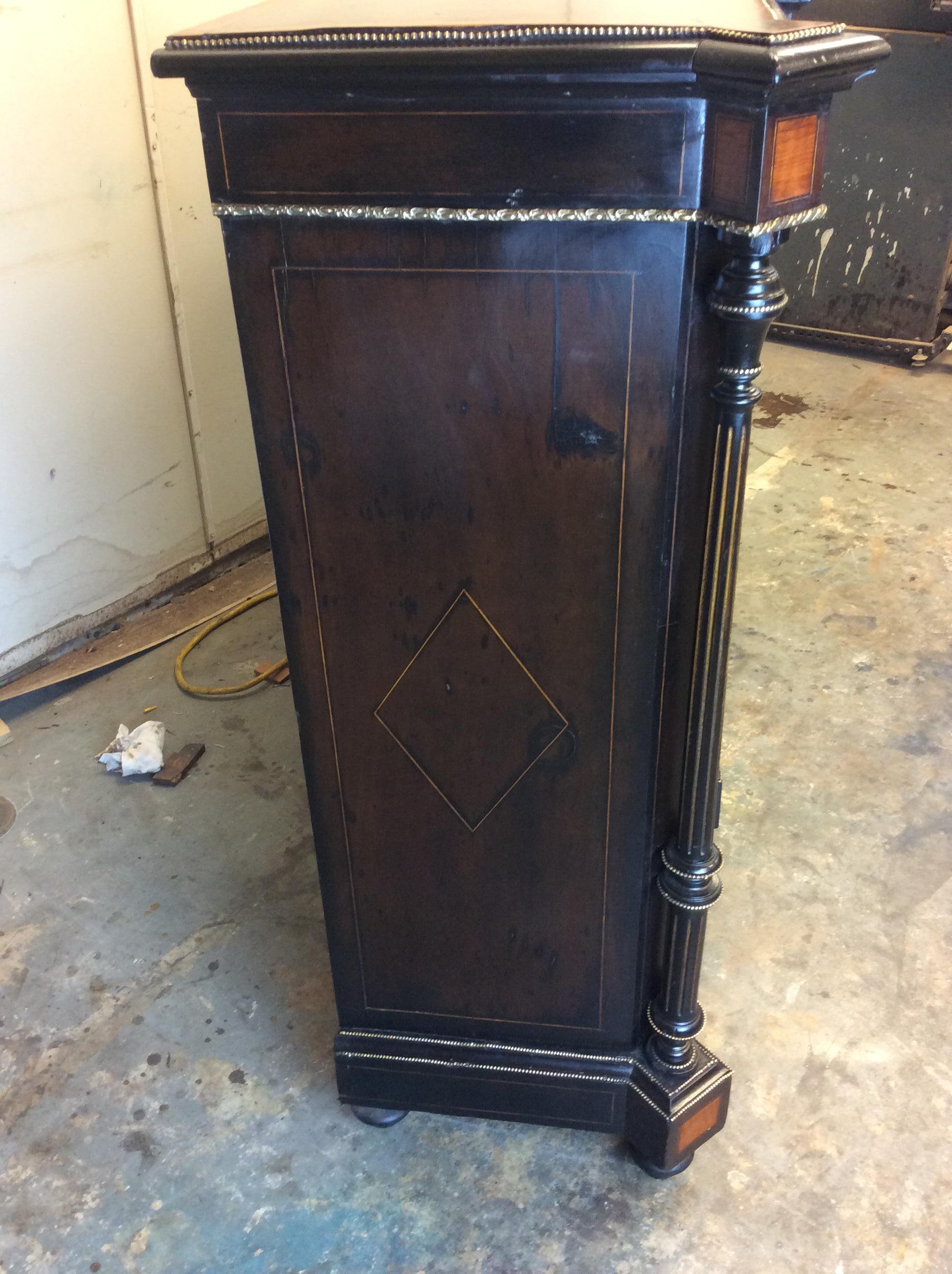 Polychromed Victorian Ebony Credenza For Sale