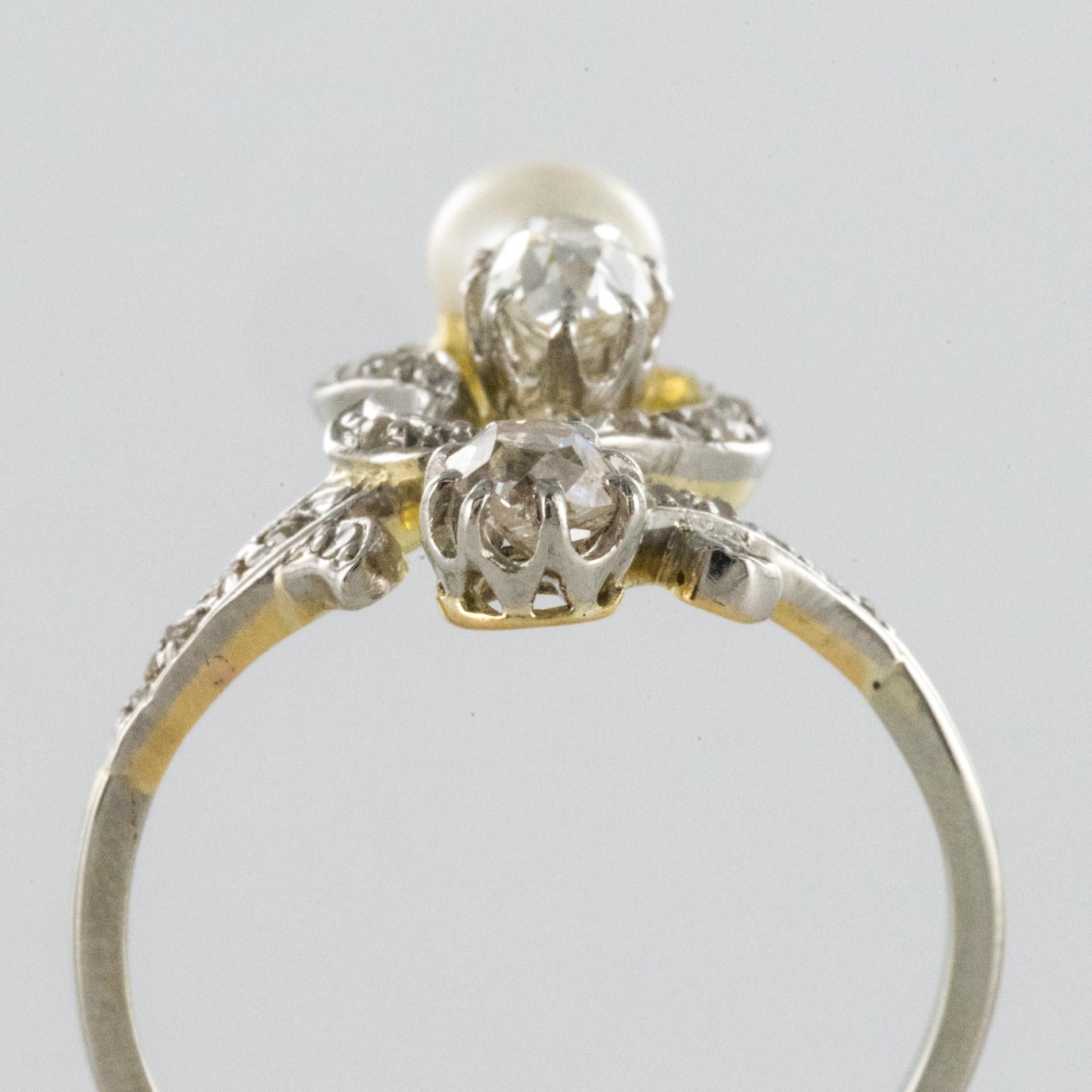 19th Century Napoleon 3 Diamond Natural Pearl Ring at 1stDibs | 3 ...