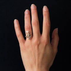 19th Century Napoleon 3 Diamond Natural Pearl Ring