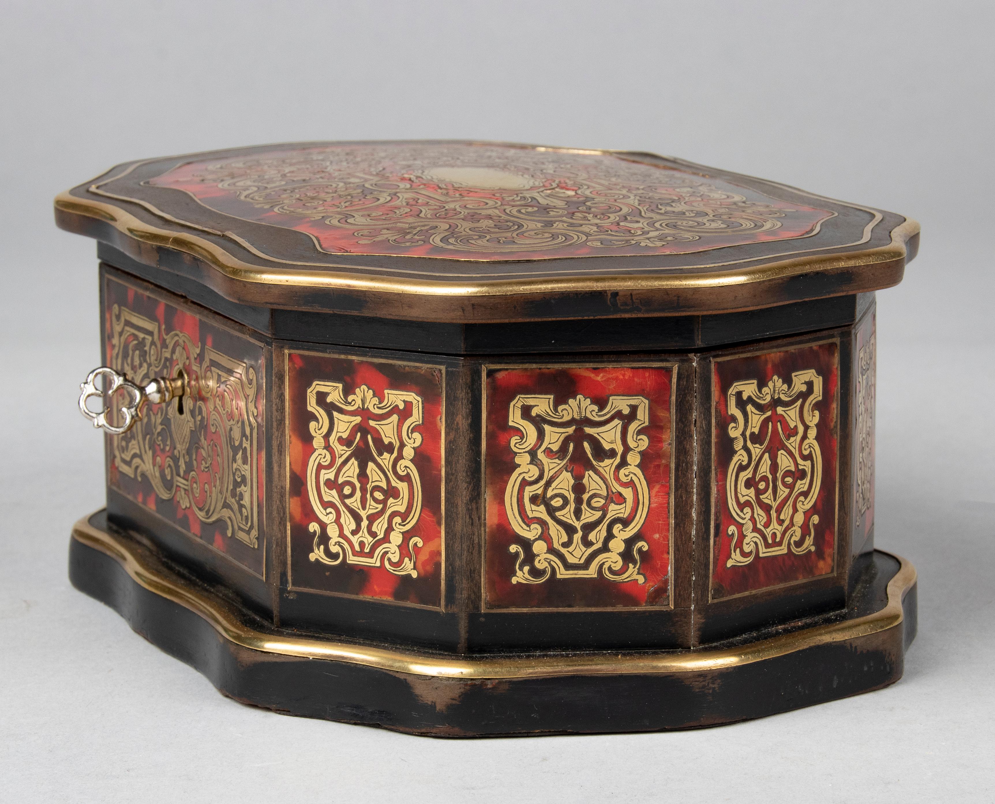 Copper 19th Century Napoleon III Boulle Marquetry Box