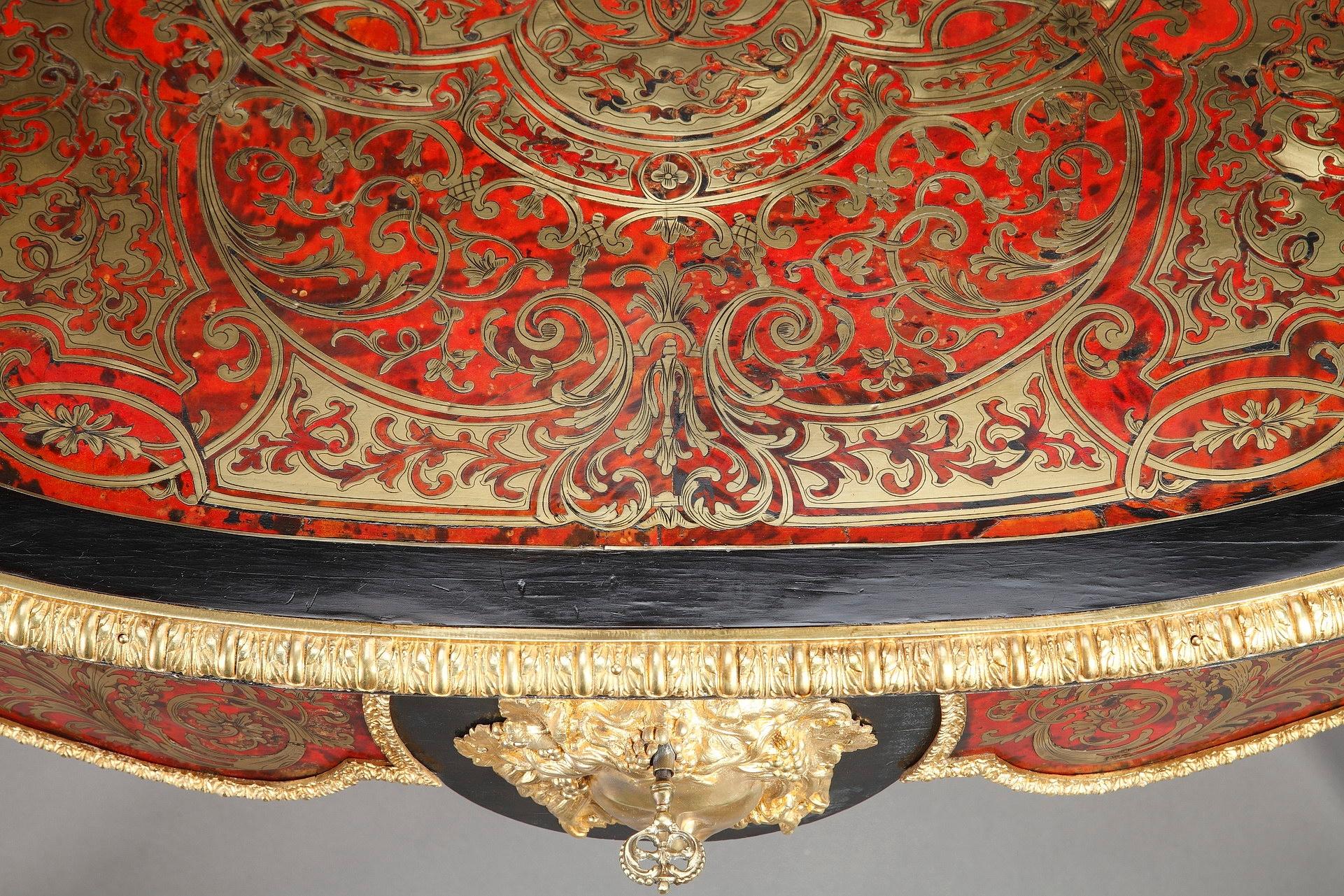 French 19th Century Napoleon III Boulle Marquetry Table