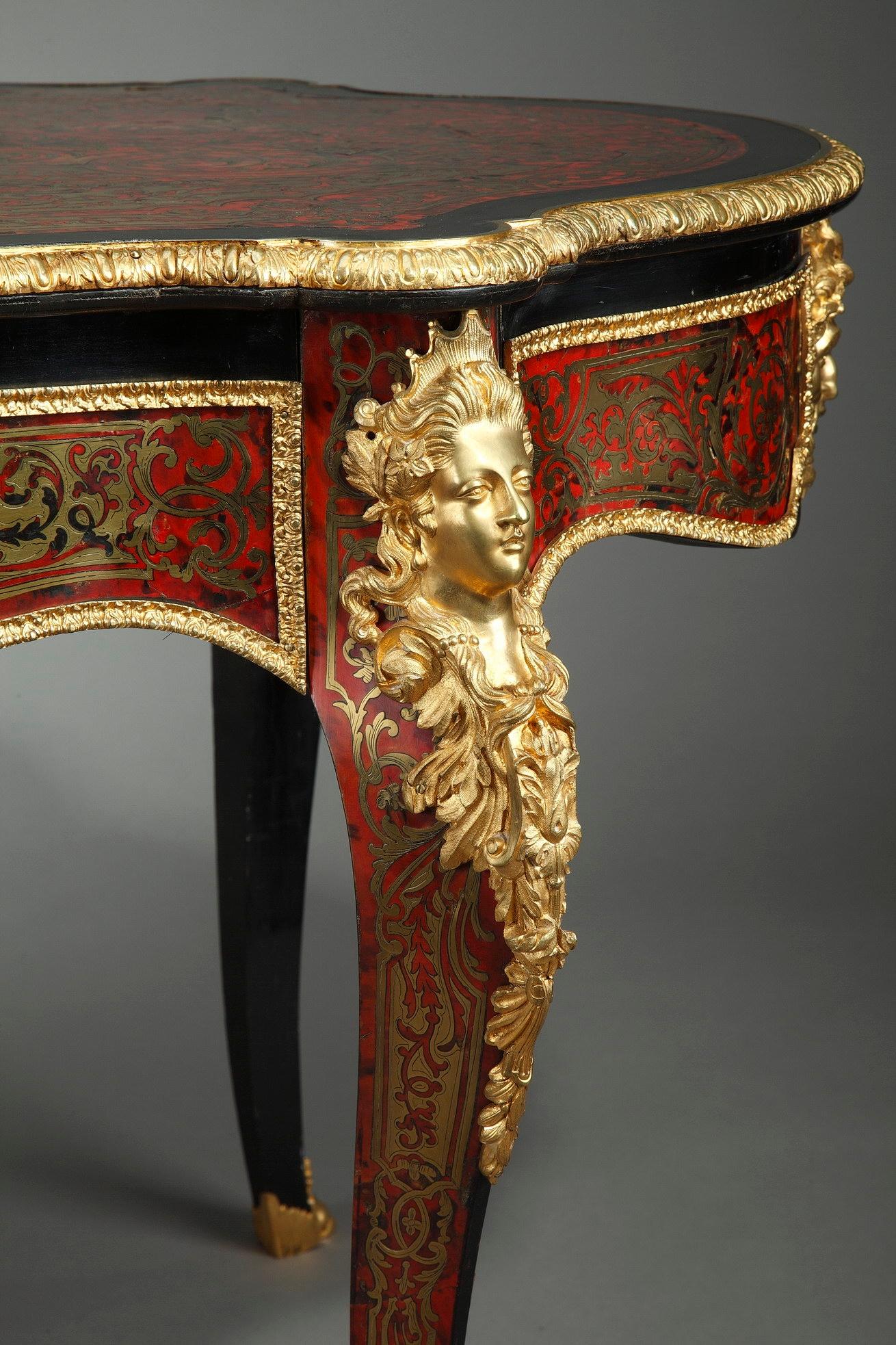 19th Century Napoleon III Boulle Marquetry Table In Good Condition In Paris, FR