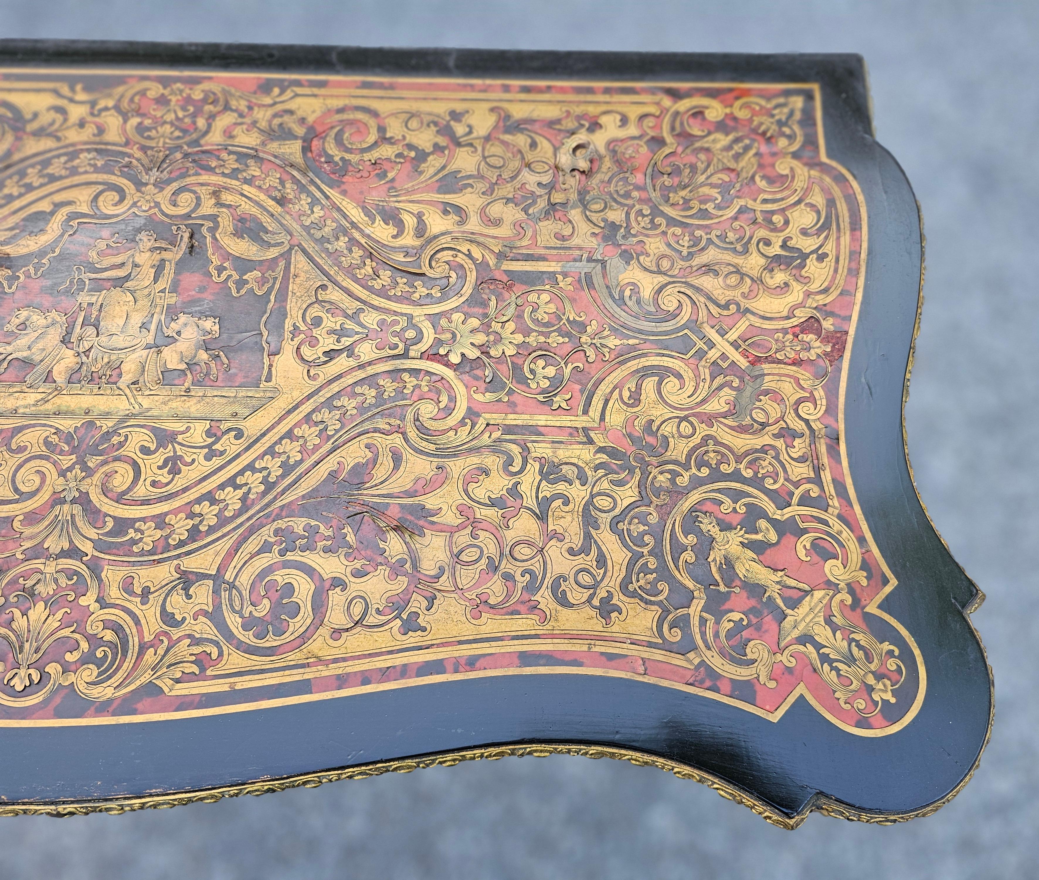 19th Century Napoleon III Boulle Style Console and Game Table For Sale 5
