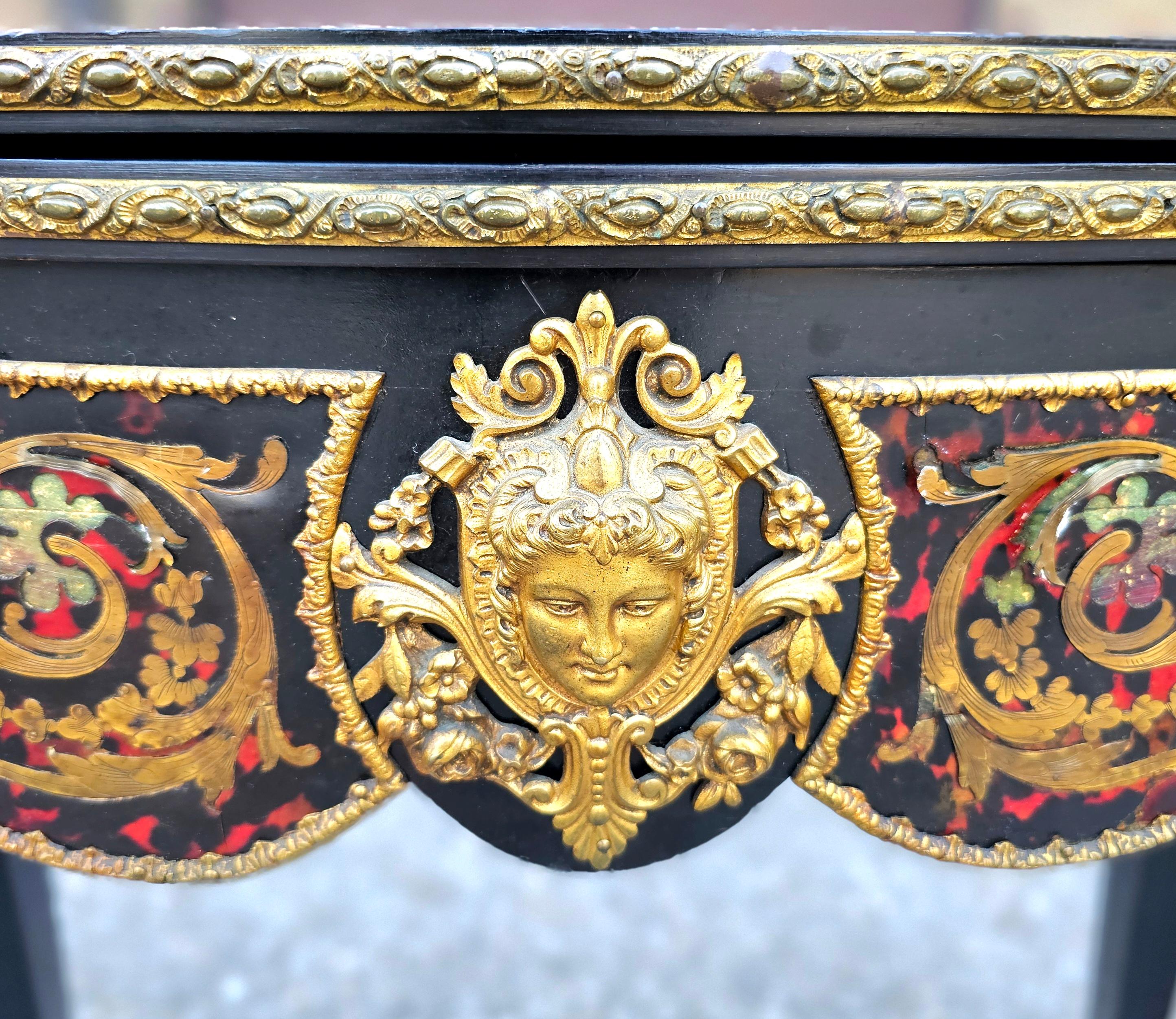 19th Century Napoleon III Boulle Style Console and Game Table For Sale 6