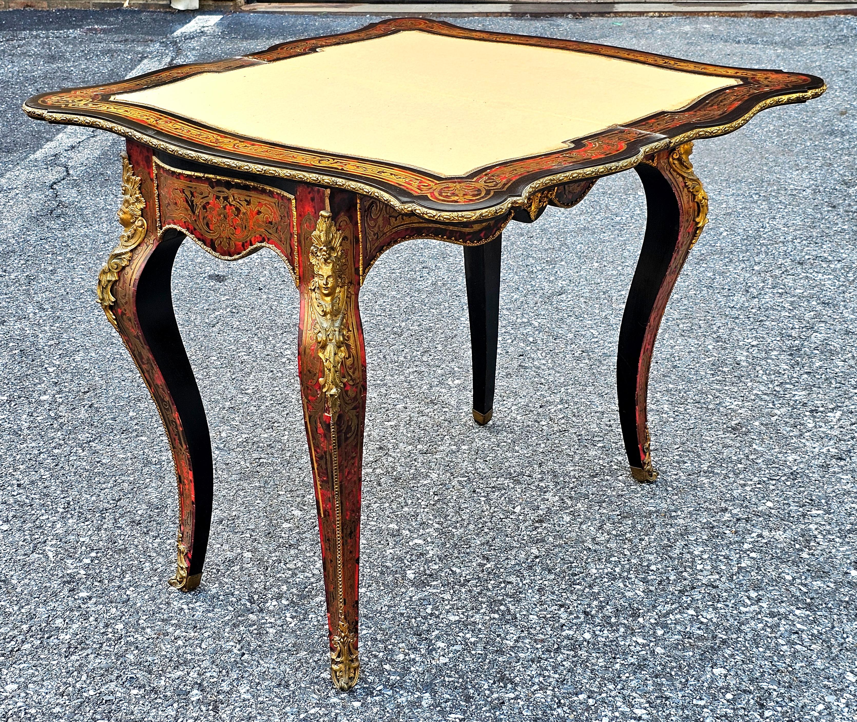 19th Century Napoleon III Boulle Style Console and Game Table For Sale 8