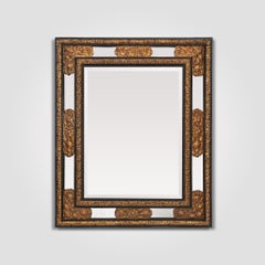19th Century Napoleon III Brass Repoussé Mirror