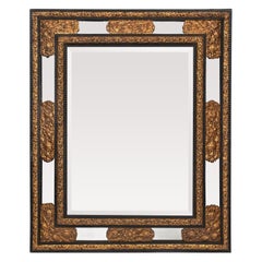 19th Century Napoleon III Brass Repoussé Mirror