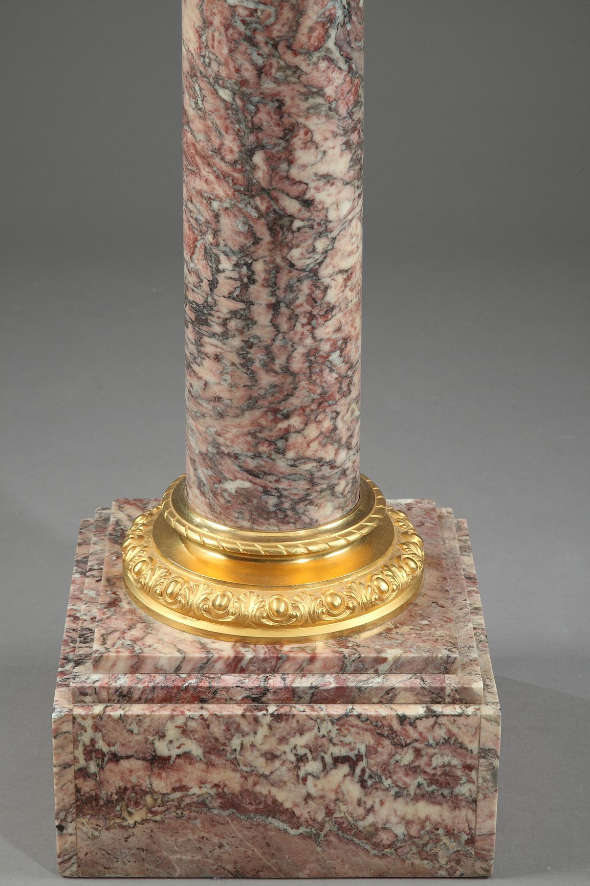 colonne en marbre Brocatelle Napoléon III du 19ème siècle en vente 5