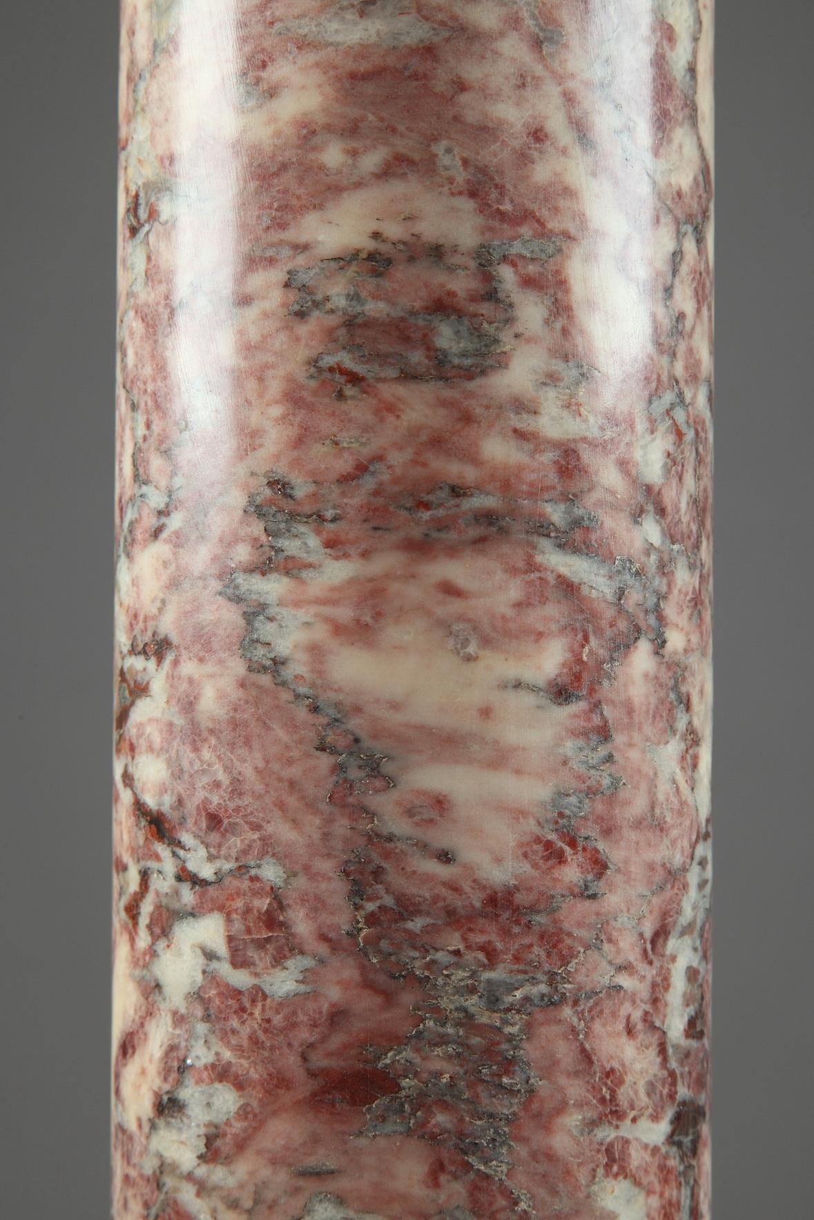 colonne en marbre Brocatelle Napoléon III du 19ème siècle en vente 1