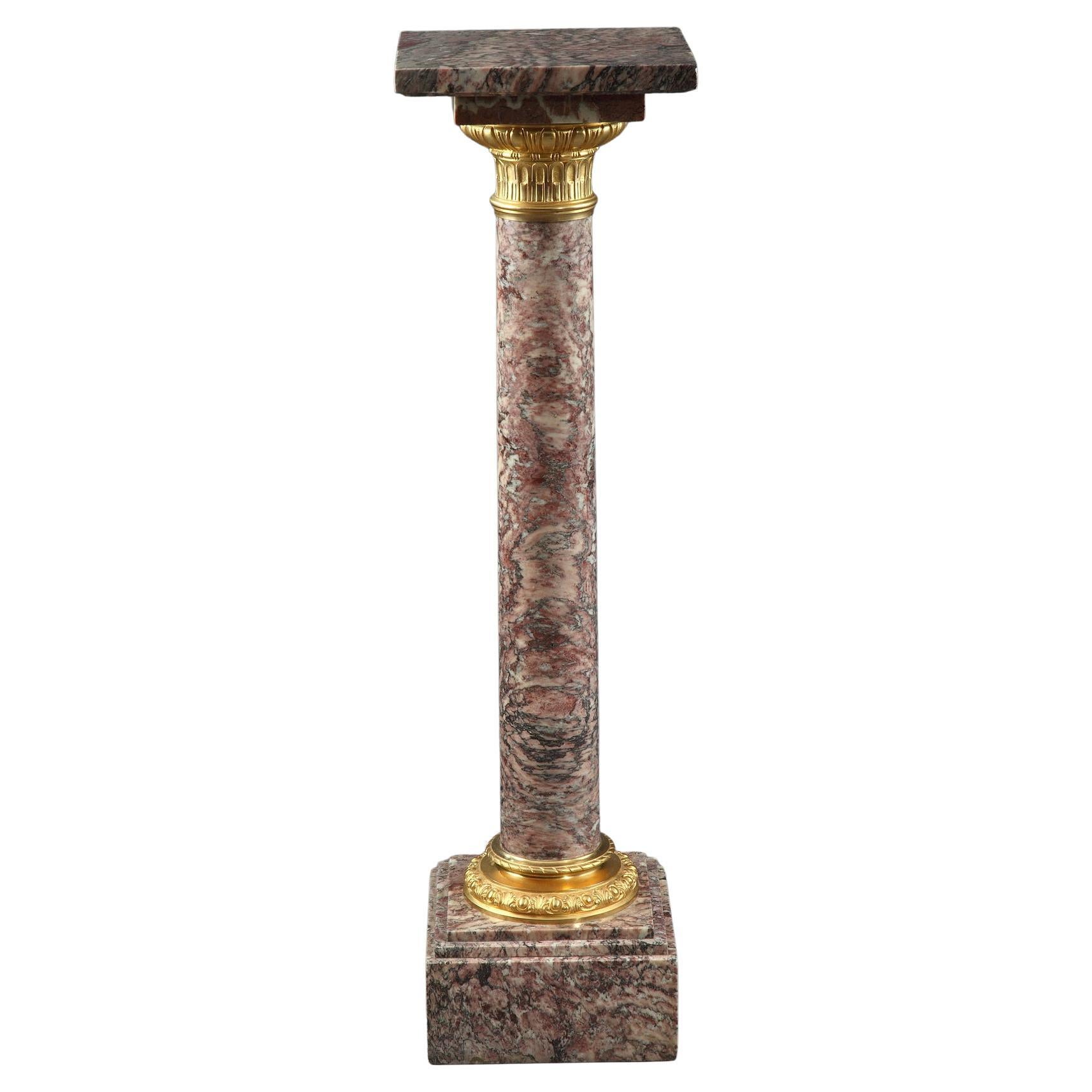 19th Century Napoleon III Brocatelle Marble Column For Sale