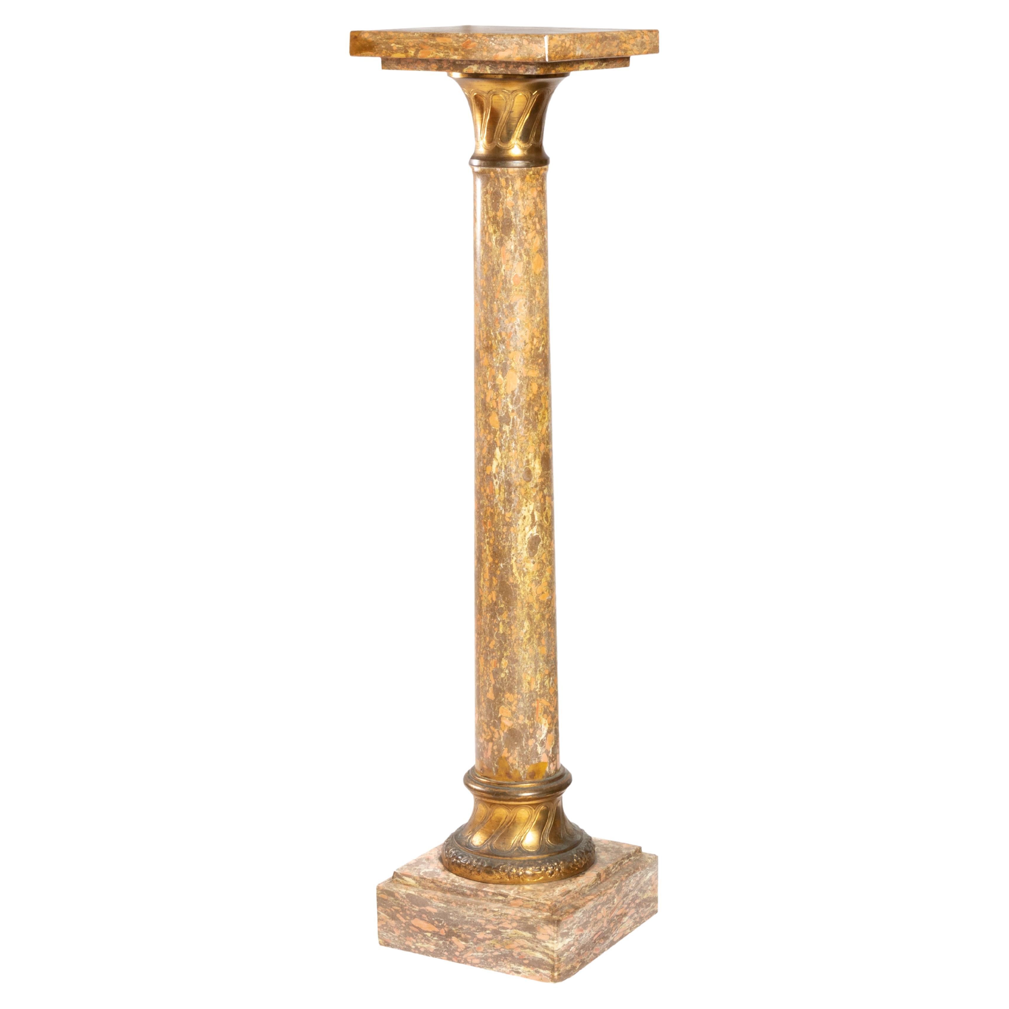 19th Century Napoleon III Brocatelle Marble Column For Sale