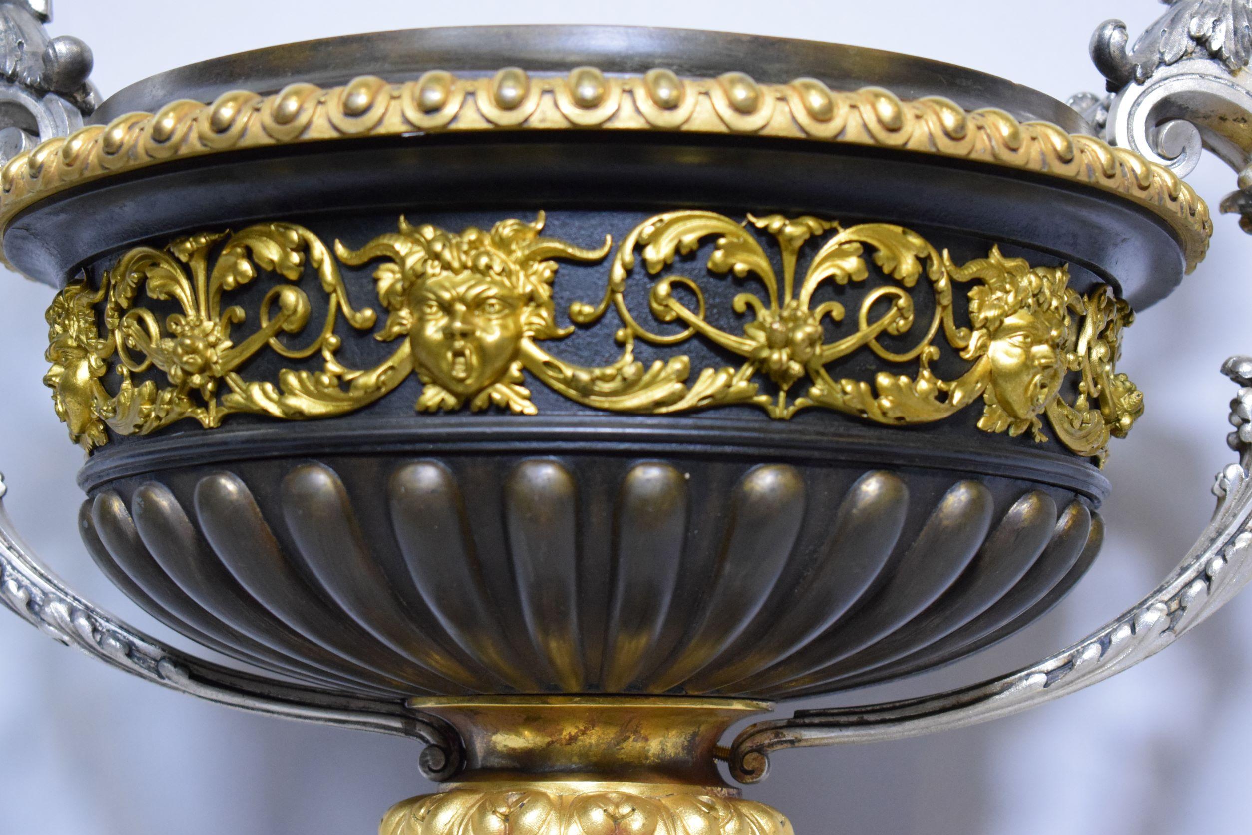 19th Century Napoleon III Bronze Parcel Gilt Urn For Sale 8