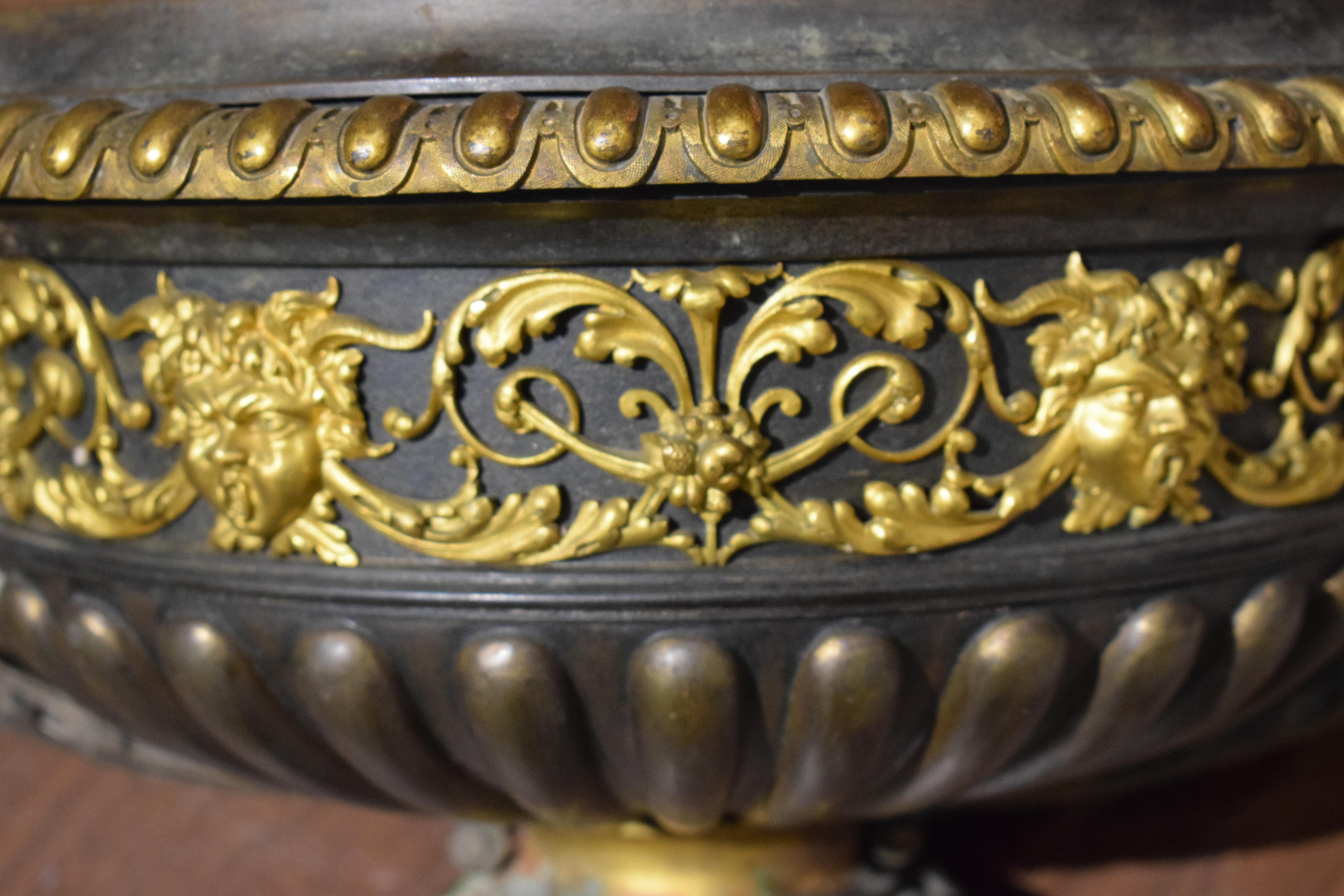 19th Century Napoleon III Bronze Parcel Gilt Urn For Sale 3