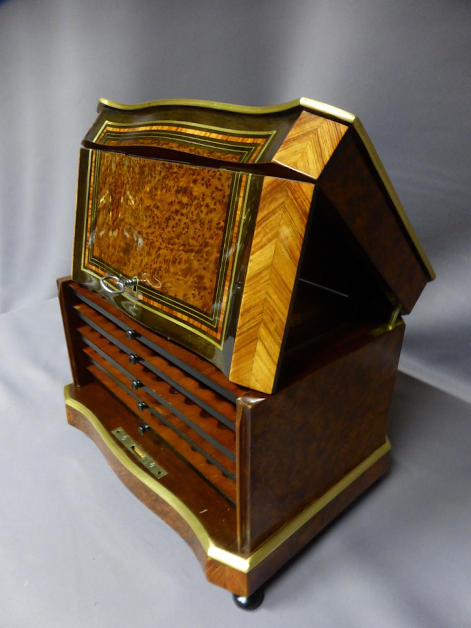 19th Century Napoleon III Burl and Mother-of-Pearl Cigar Boxe For Sale 6