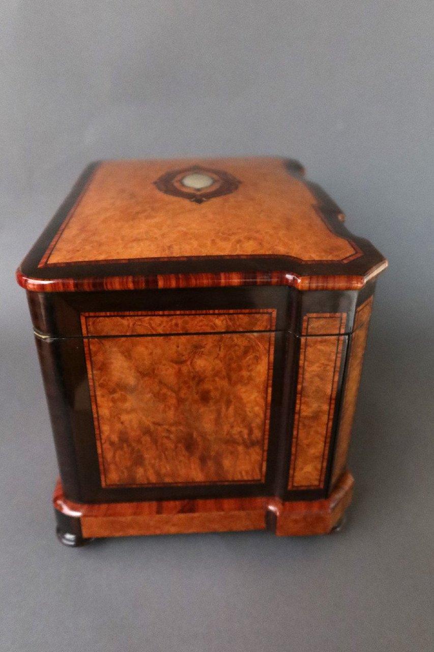 19th Century Napoleon III Burl and Mother-of-Pearl Cigar Boxe 2