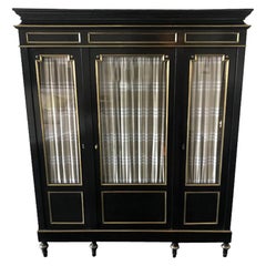 Black With Brass 19th Century Napoleon III Cabinet, France