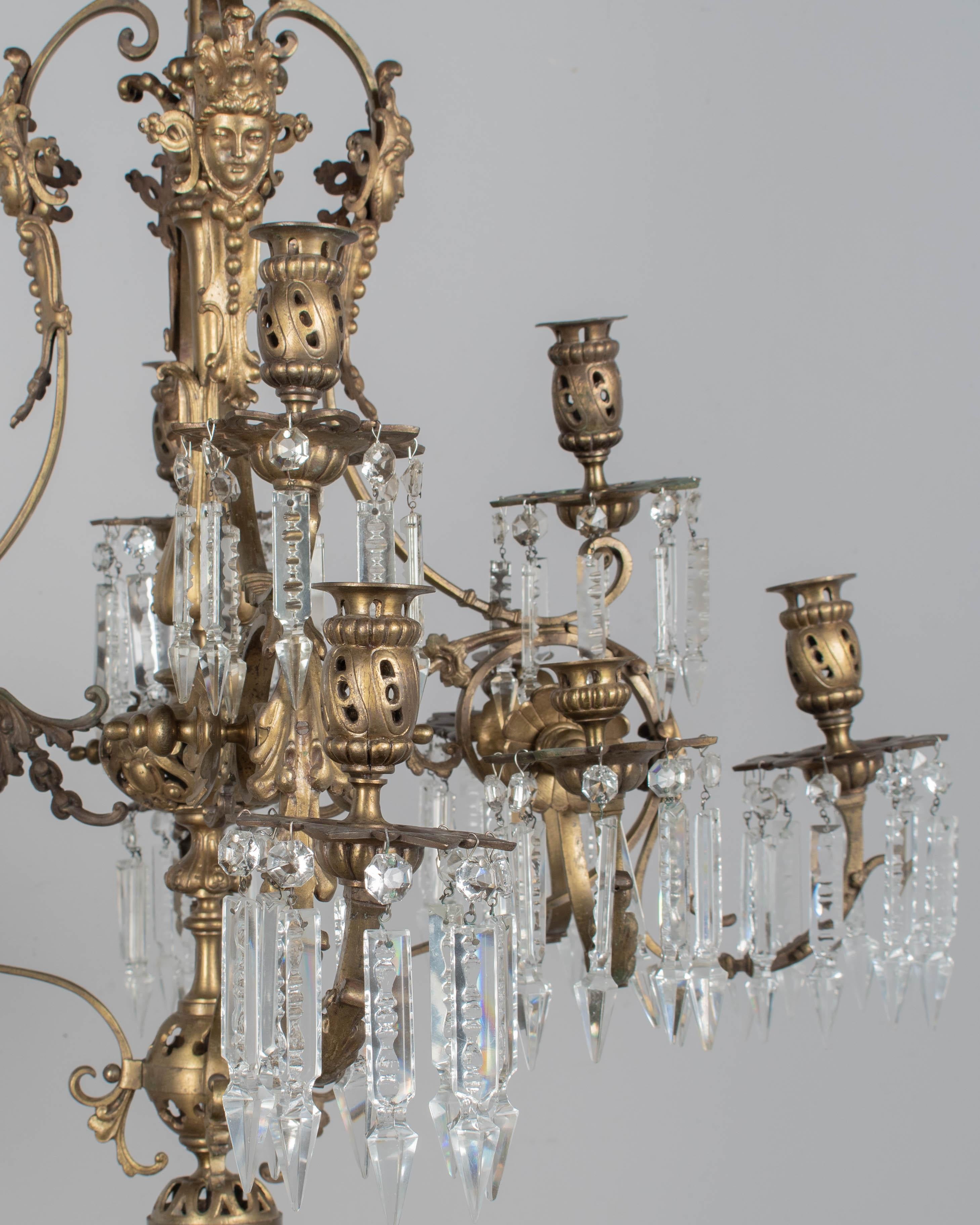 19th Century Napoleon III Cast Bronze Chandelier For Sale 8