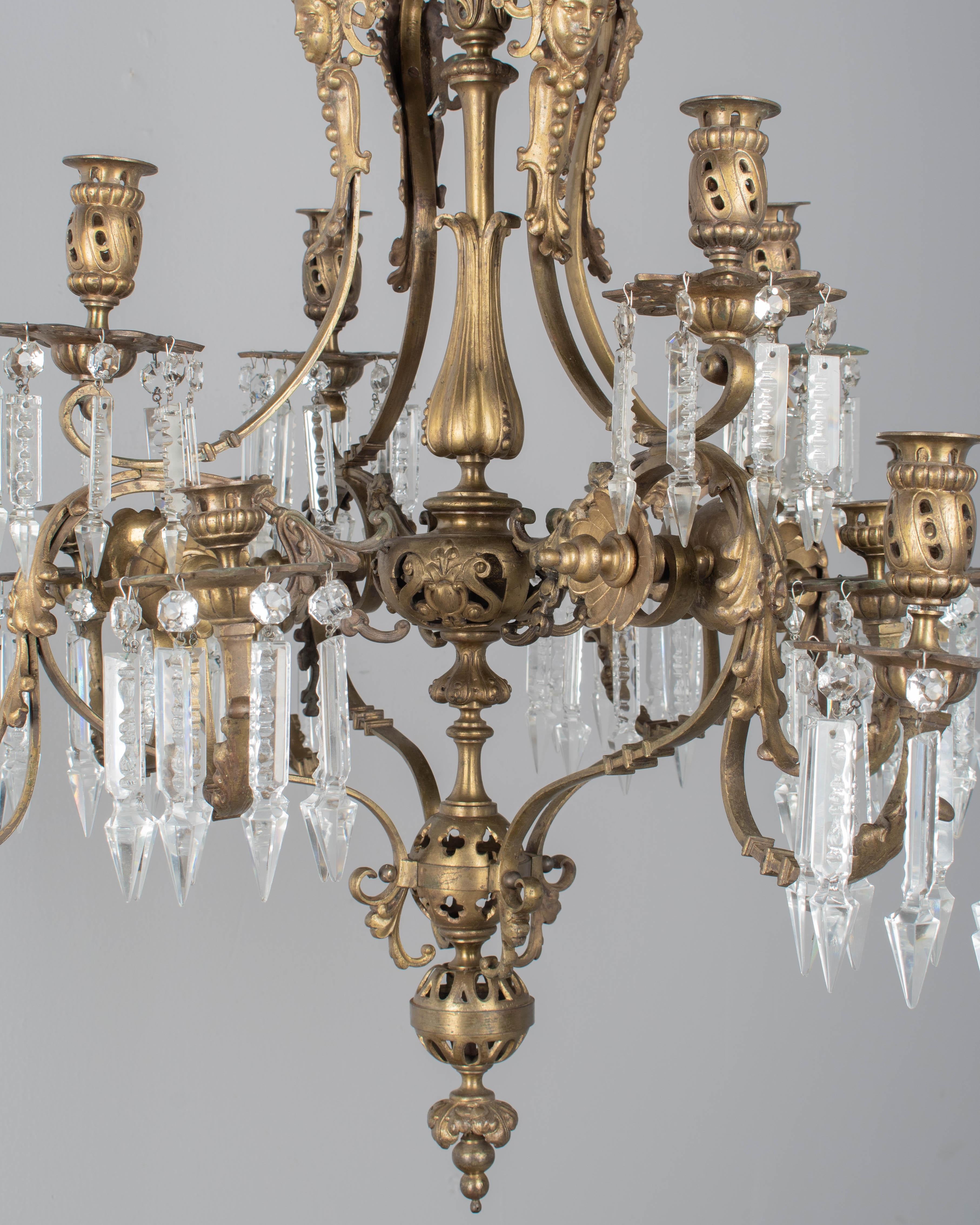 19th Century Napoleon III Cast Bronze Chandelier For Sale 10