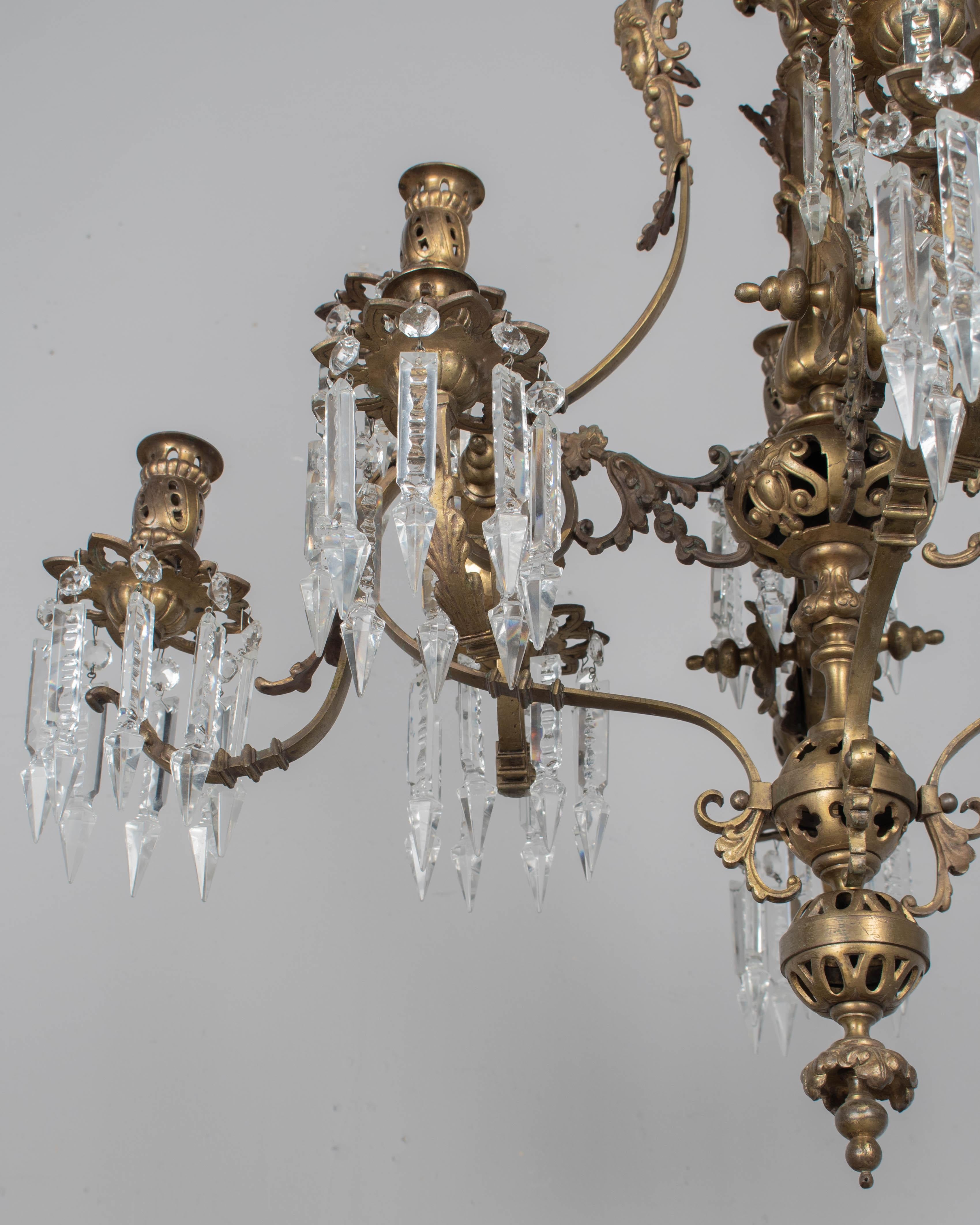 19th Century Napoleon III Cast Bronze Chandelier For Sale 4