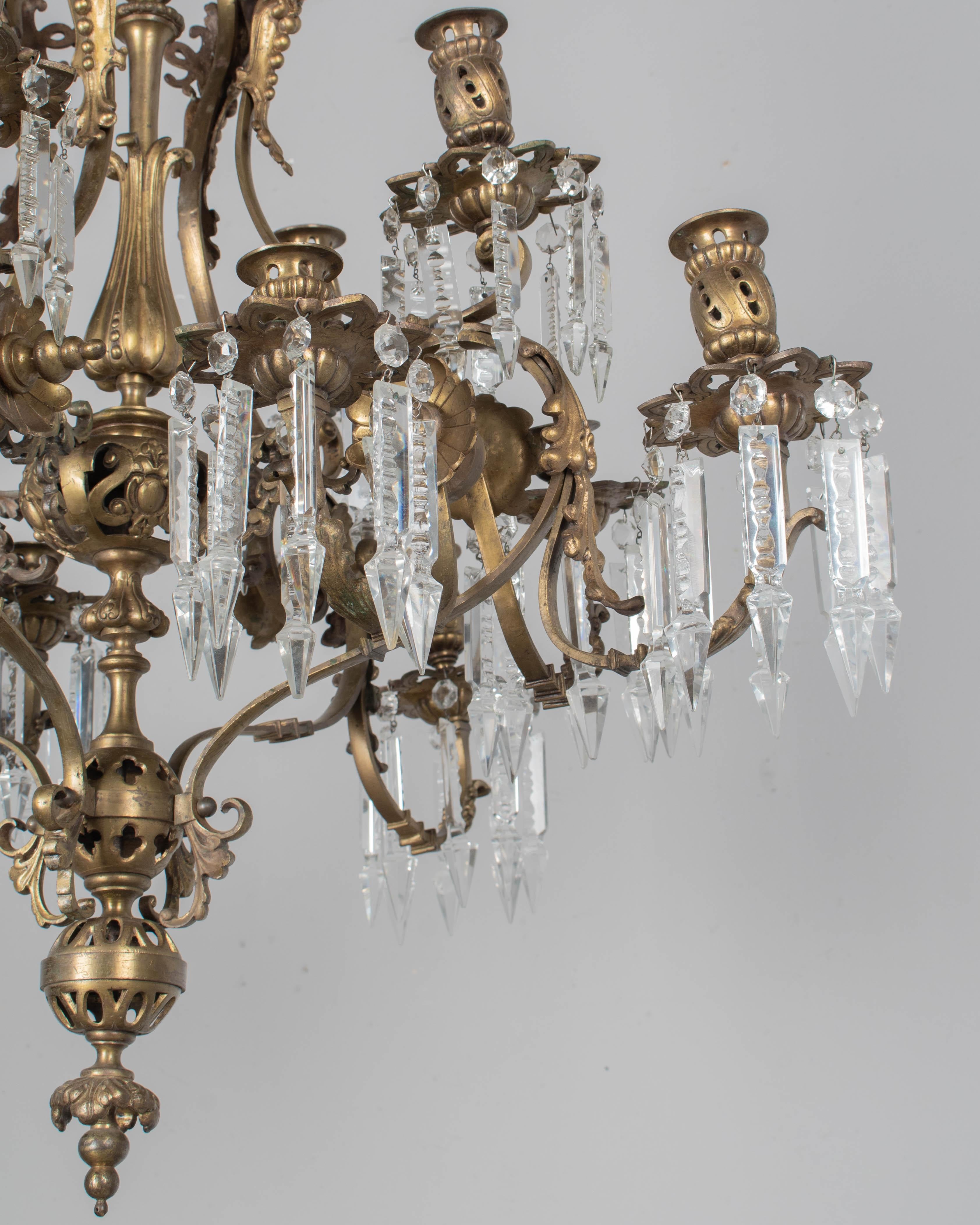19th Century Napoleon III Cast Bronze Chandelier For Sale 5