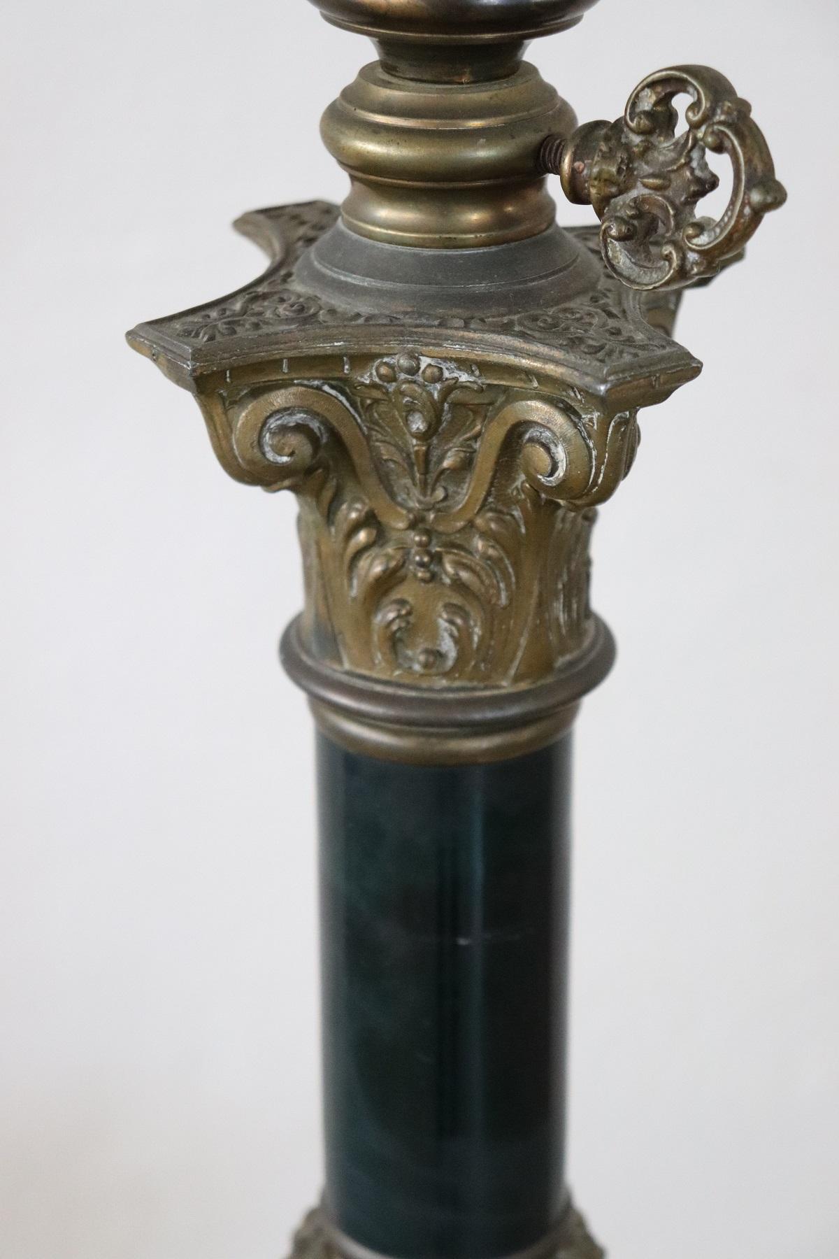 19th Century Napoleon III Ceramic and Chiseled Bronze Floor Lamp 1