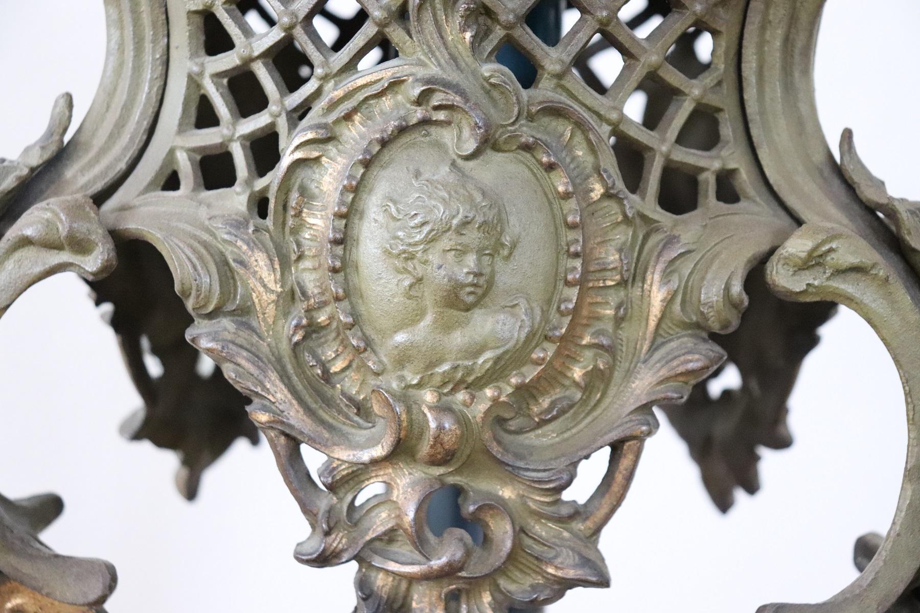 19th Century Napoleon III Ceramic and Chiseled Bronze Floor Lamp 3