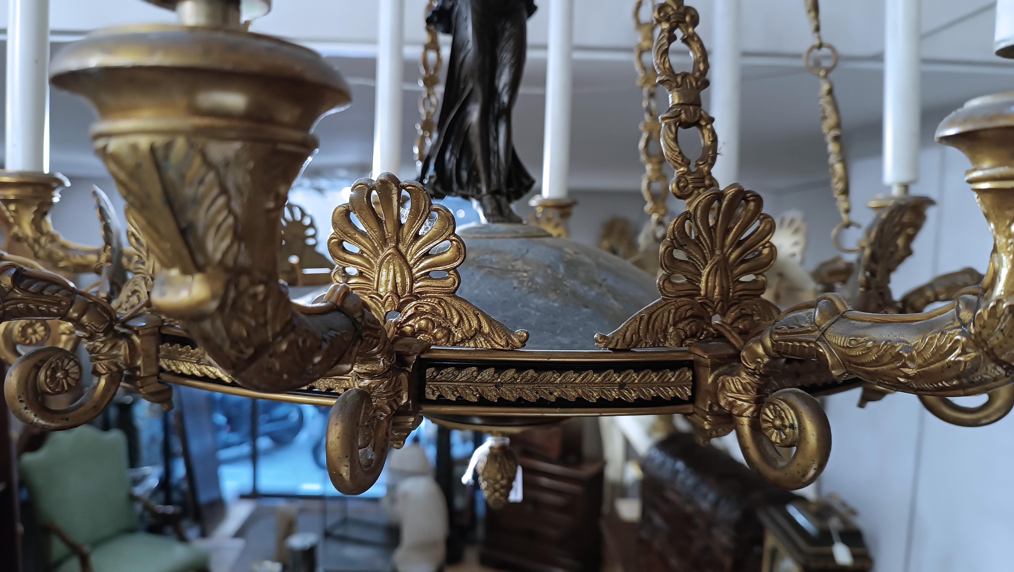 19th CENTURY NAPOLEON III CHANDELIER WITH WINGED VICTORY 2