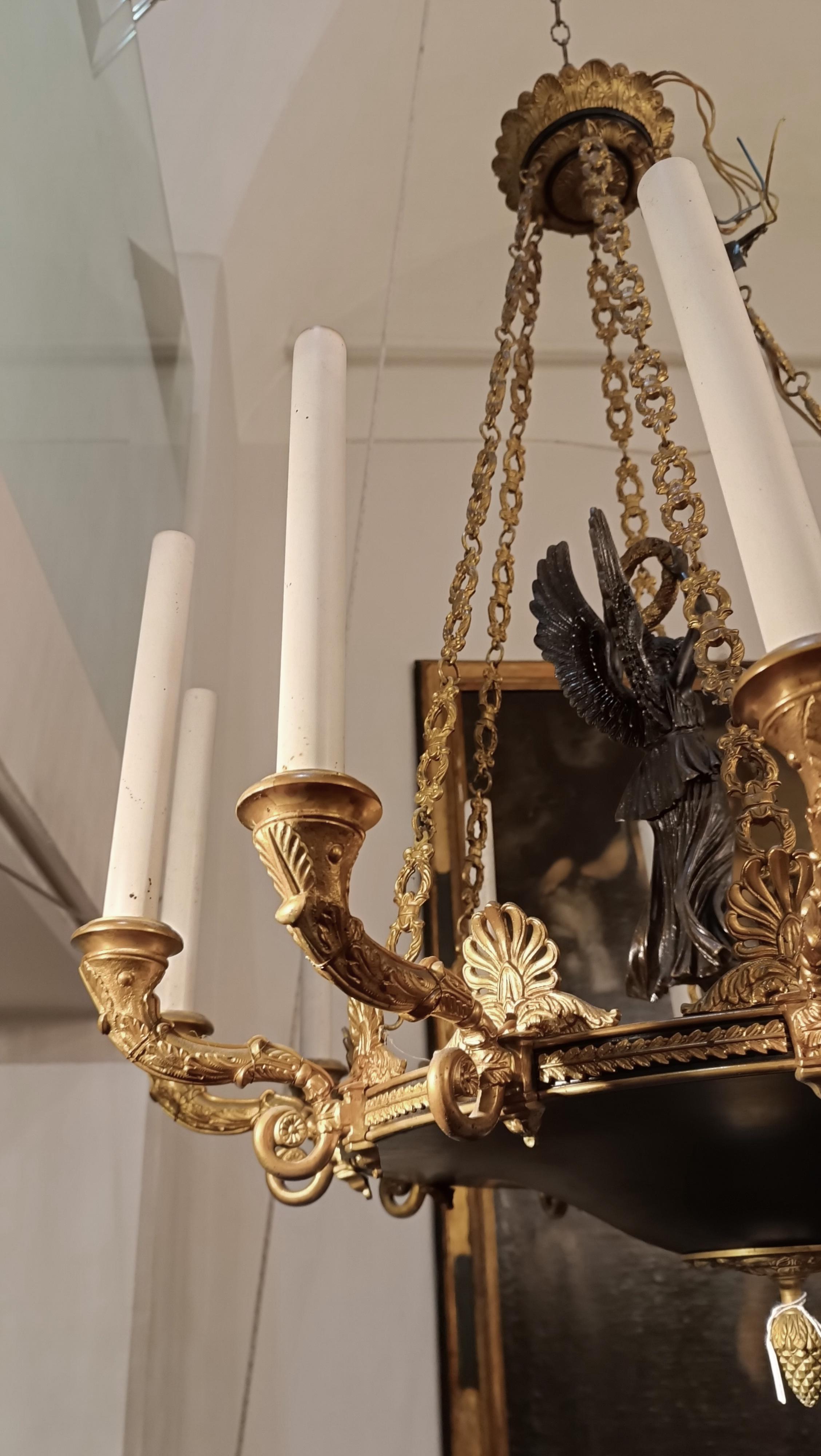 19th CENTURY NAPOLEON III CHANDELIER WITH WINGED VICTORY 1