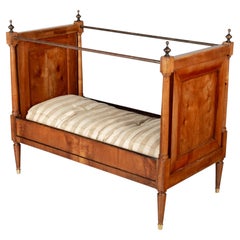 19th Century Napoleon III Child's Bed, Solid Cherry Wood, Hand-Crafted