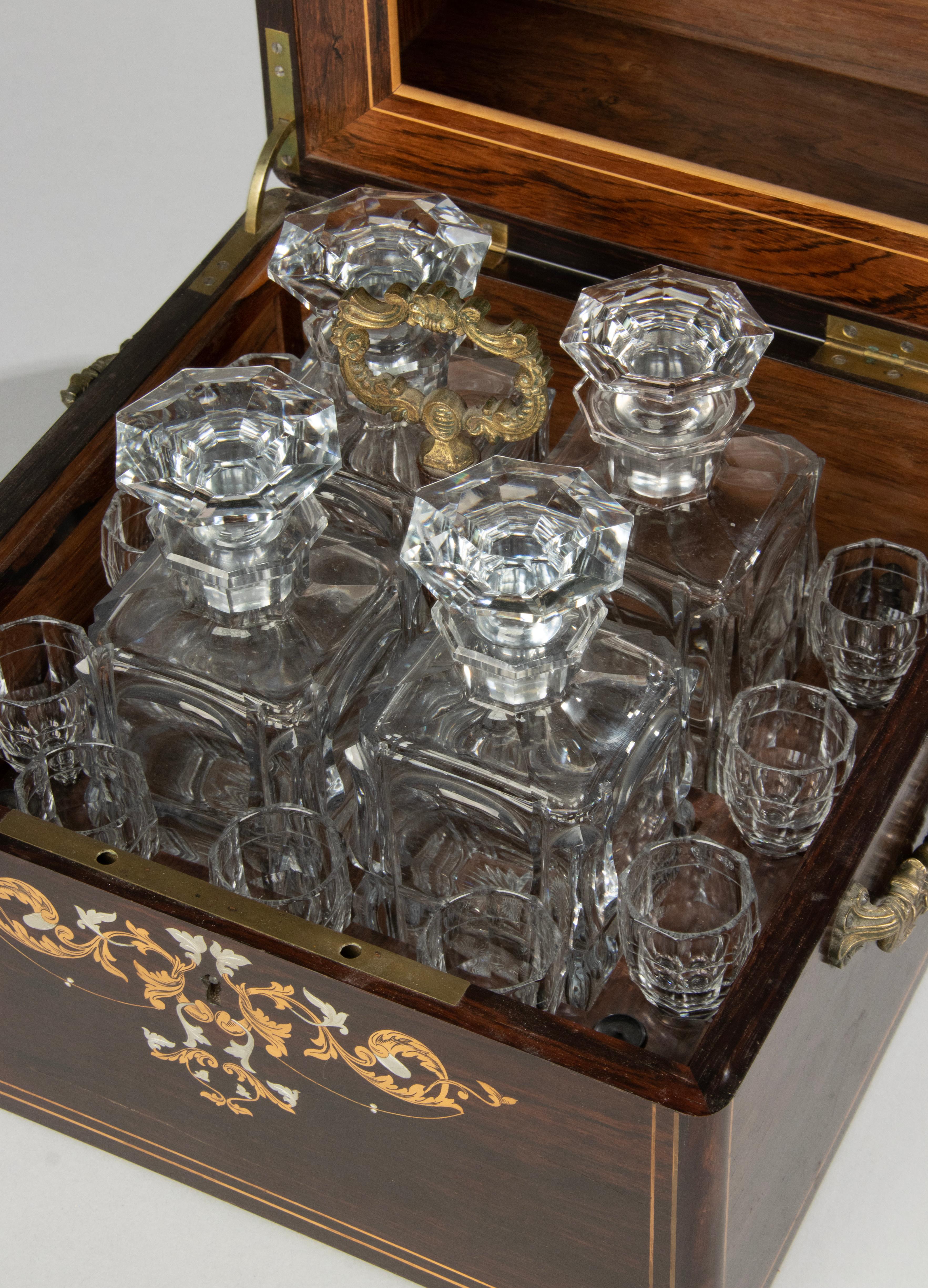 French 19th Century Napoleon III Crystal Liqueur Cabinet ‘Cave À Liqueur’ For Sale