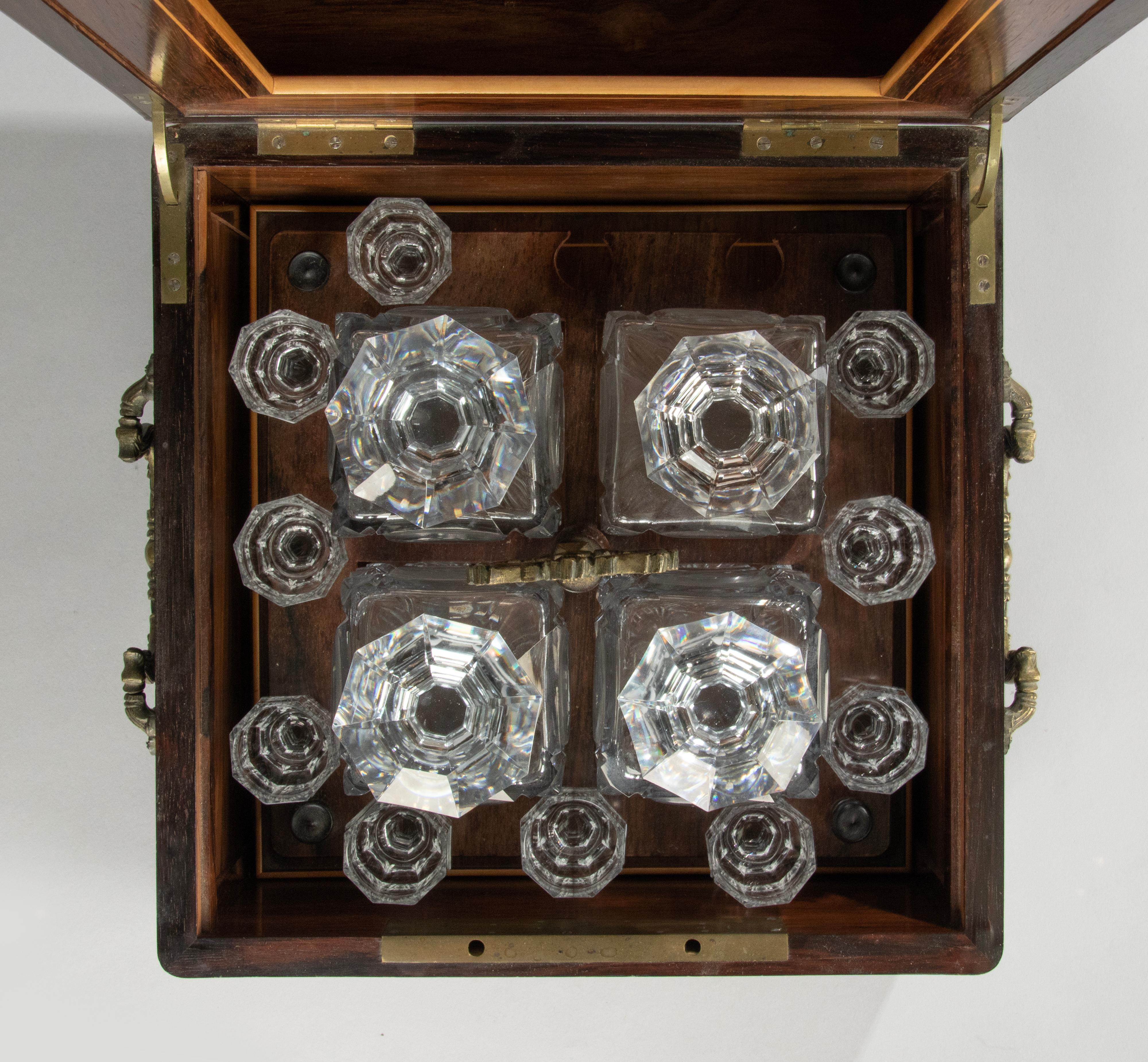 Mid-19th Century 19th Century Napoleon III Crystal Liqueur Cabinet ‘Cave À Liqueur’ For Sale