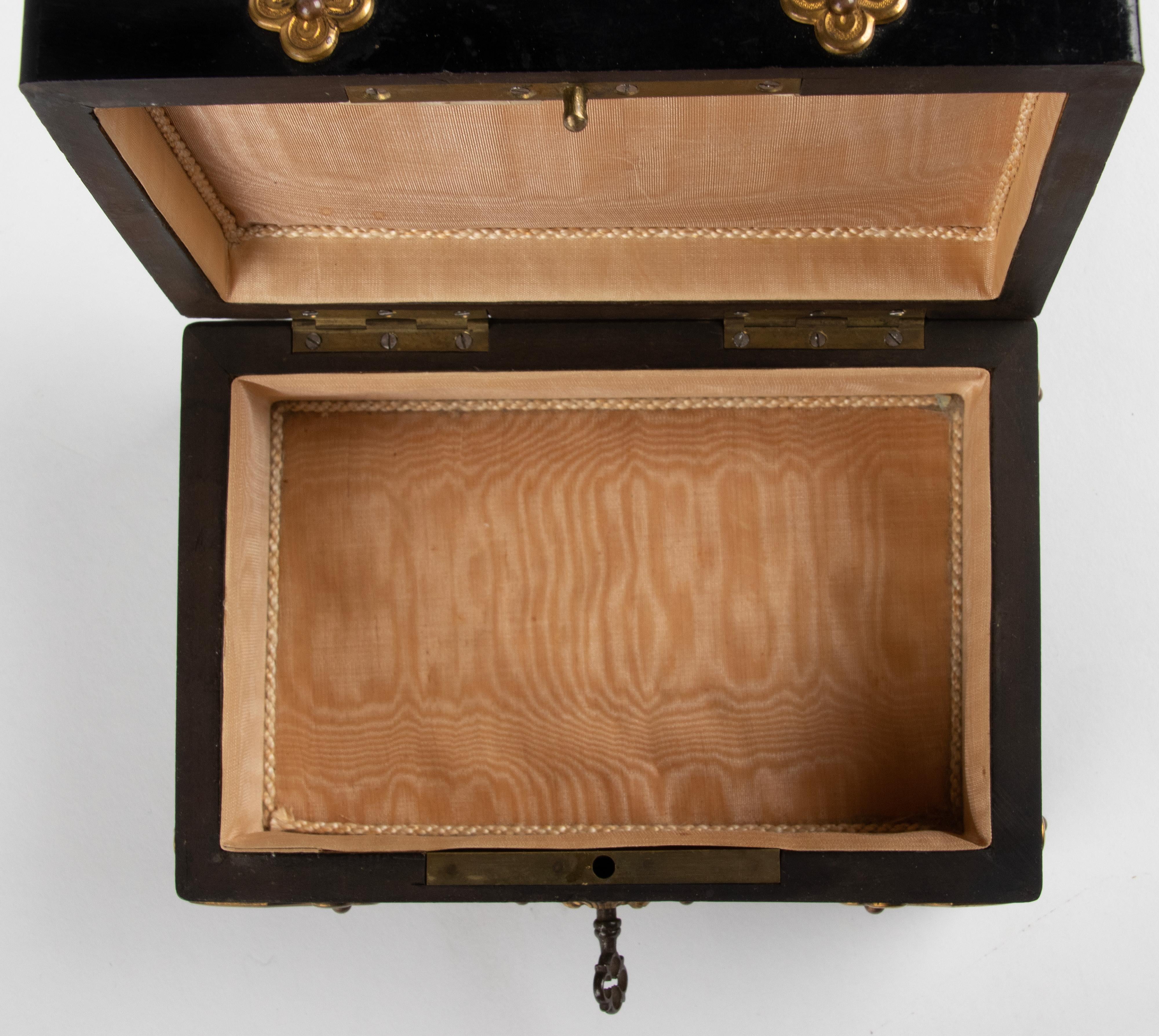 19th Century Napoleon III Decorative Box inlaid with Stones and Bronze Mounts 9