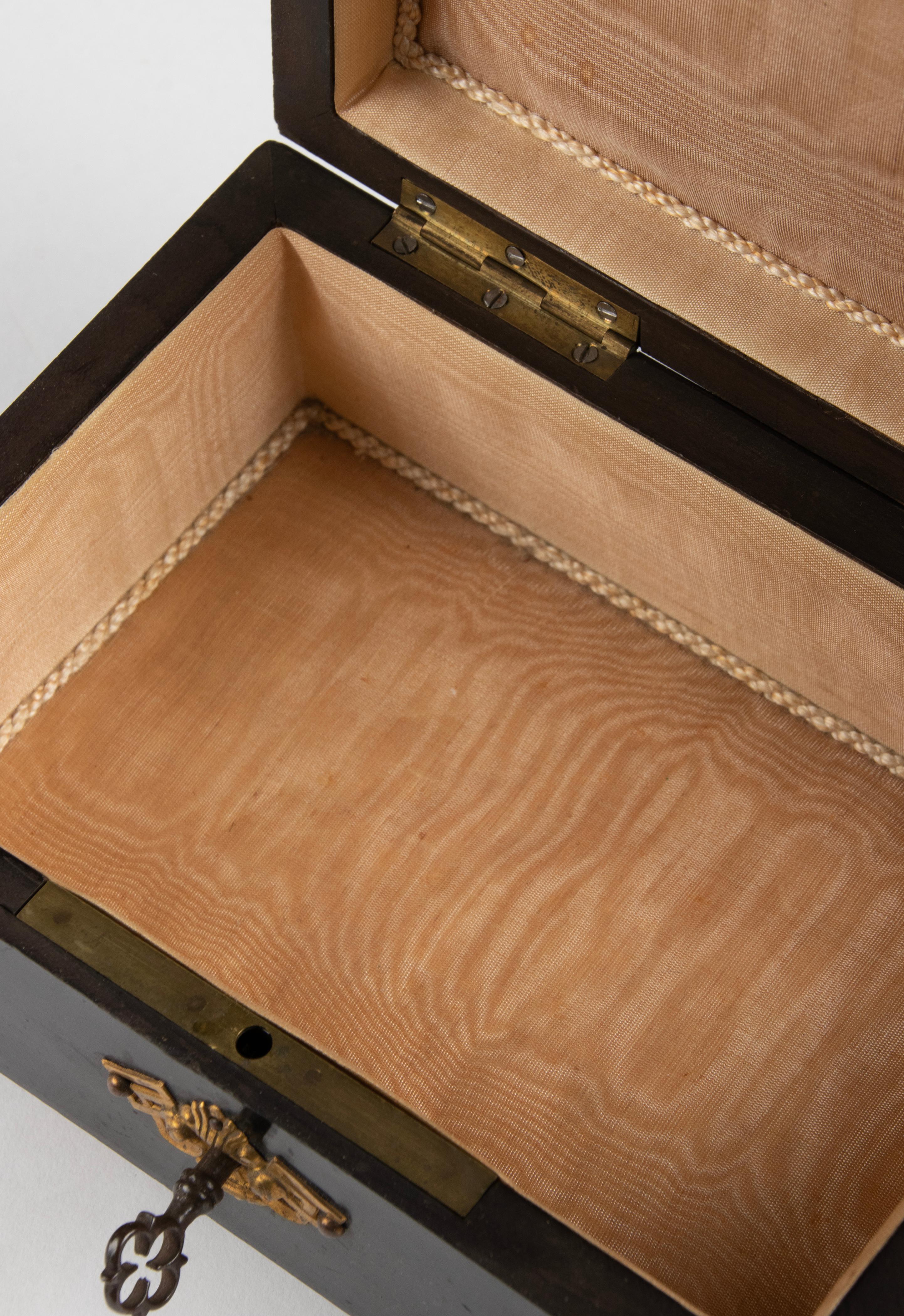 19th Century Napoleon III Decorative Box inlaid with Stones and Bronze Mounts 10