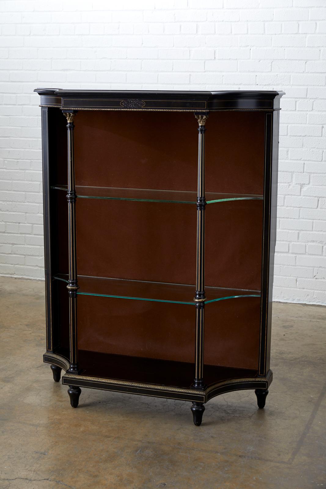 Bronze 19th Century Napoleon III Ebonized Bookshelf Étagère