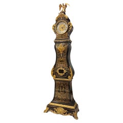 19th Century Napoleon III Ebonized Boulle Style Longcase Clock