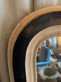 19th Century Napoleon III Era Black and White Lacquered Mirror