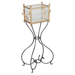19th Century Napoleon III Etched Glass Wine Cooler on Stand