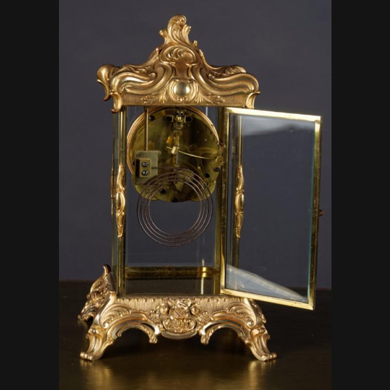 19th Century Napoleon III Fire-Gilt Fireplace Clock For Sale 3