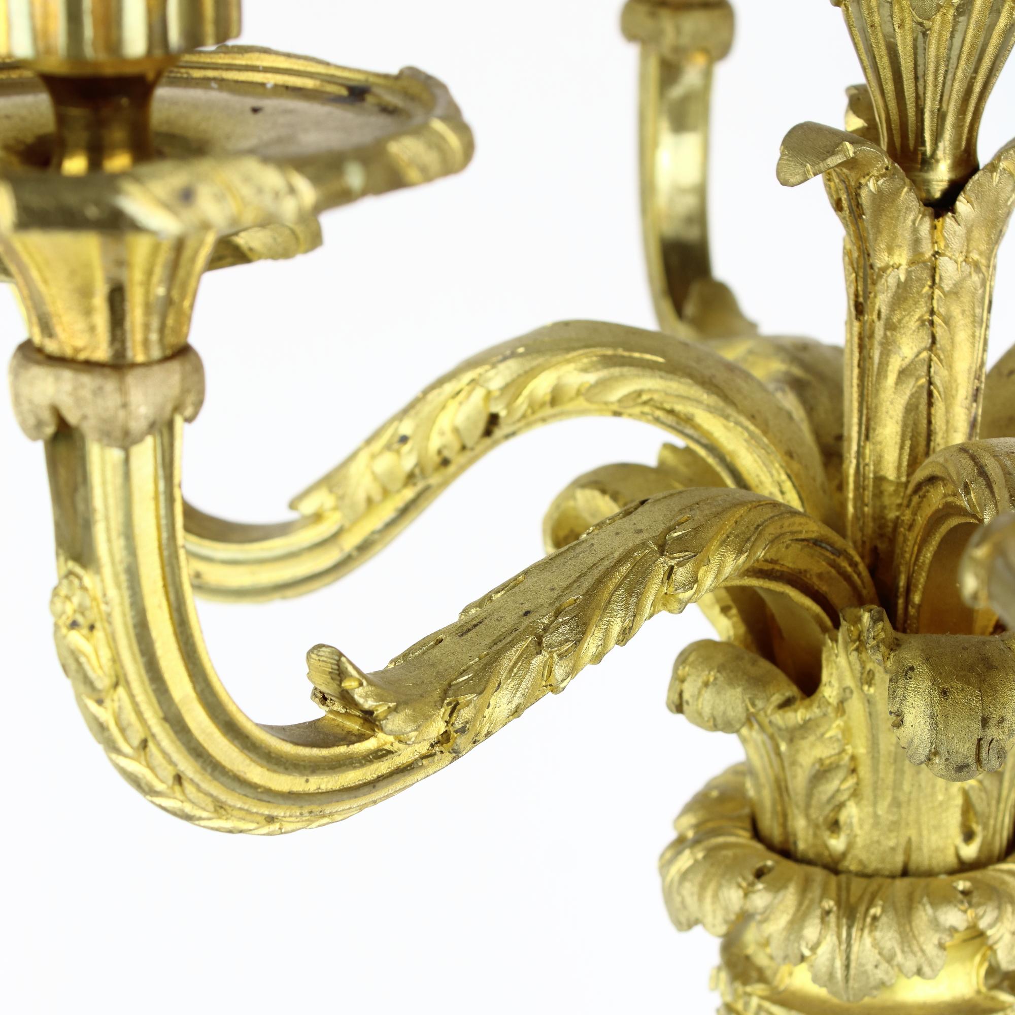 19th Century Napoleon III French Gilt Bronze 7-Light Louis XVI Style Candelabra For Sale 7