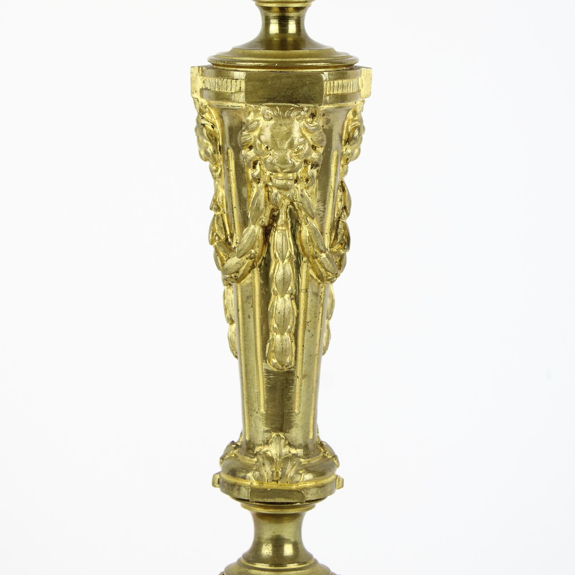 19th Century Napoleon III French Gilt Bronze 7-Light Louis XVI Style Candelabra For Sale 2