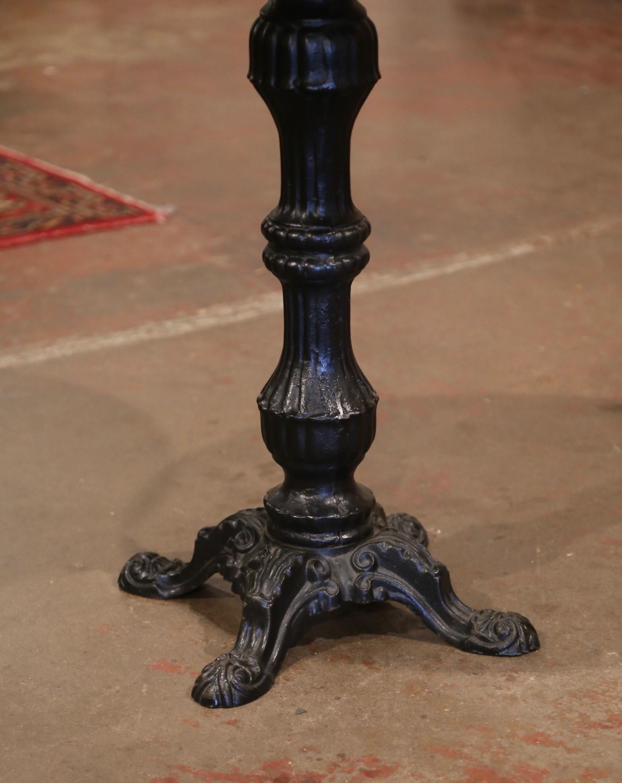 Hand-Crafted 19th Century Napoleon III French Iron and Marble Bistrot Table