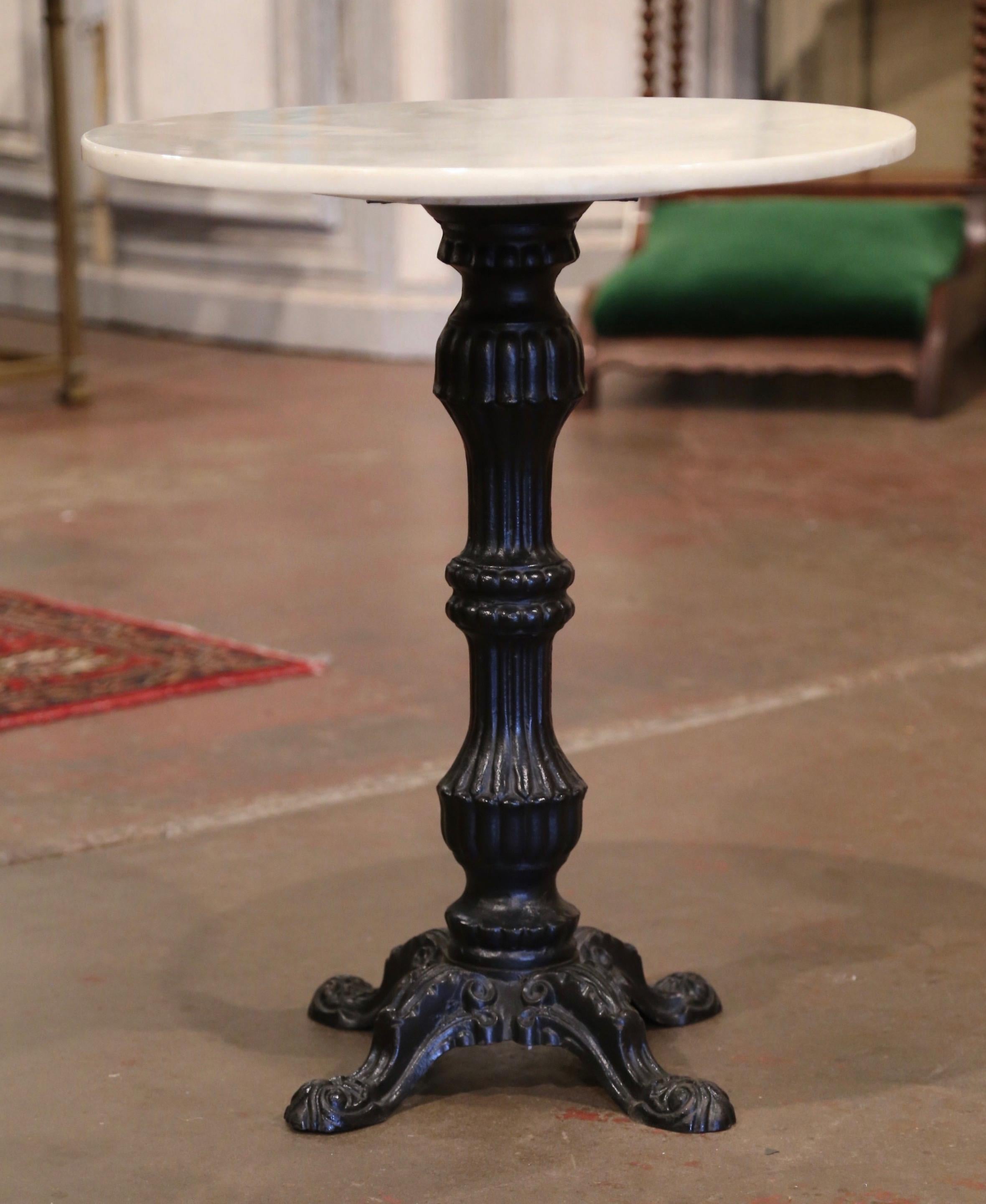 19th Century Napoleon III French Iron and Marble Bistrot Table 3