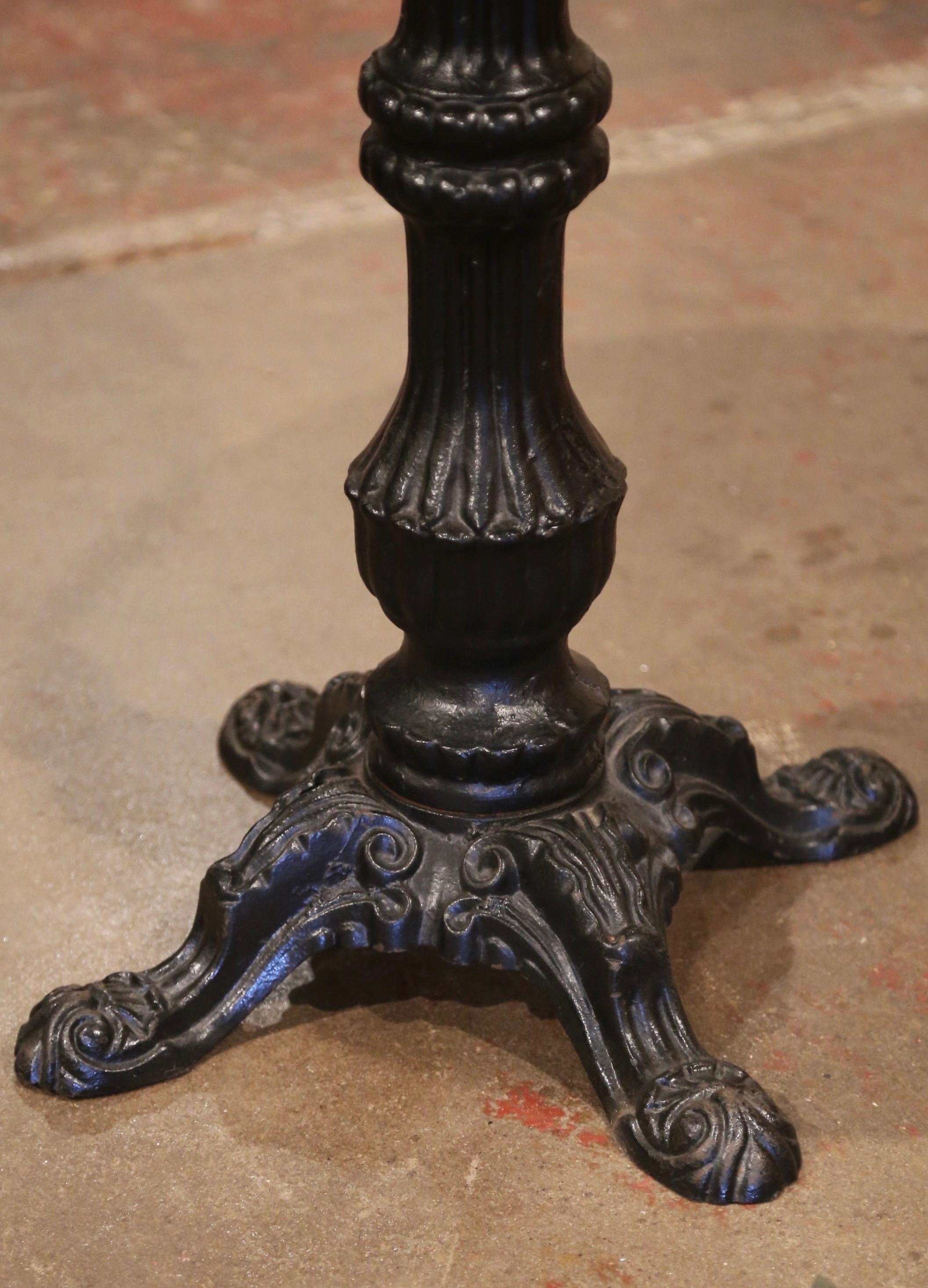 19th Century Napoleon III French Iron and Marble Bistrot Table 4