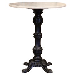 19th Century Napoleon III French Iron and Marble Bistrot Table