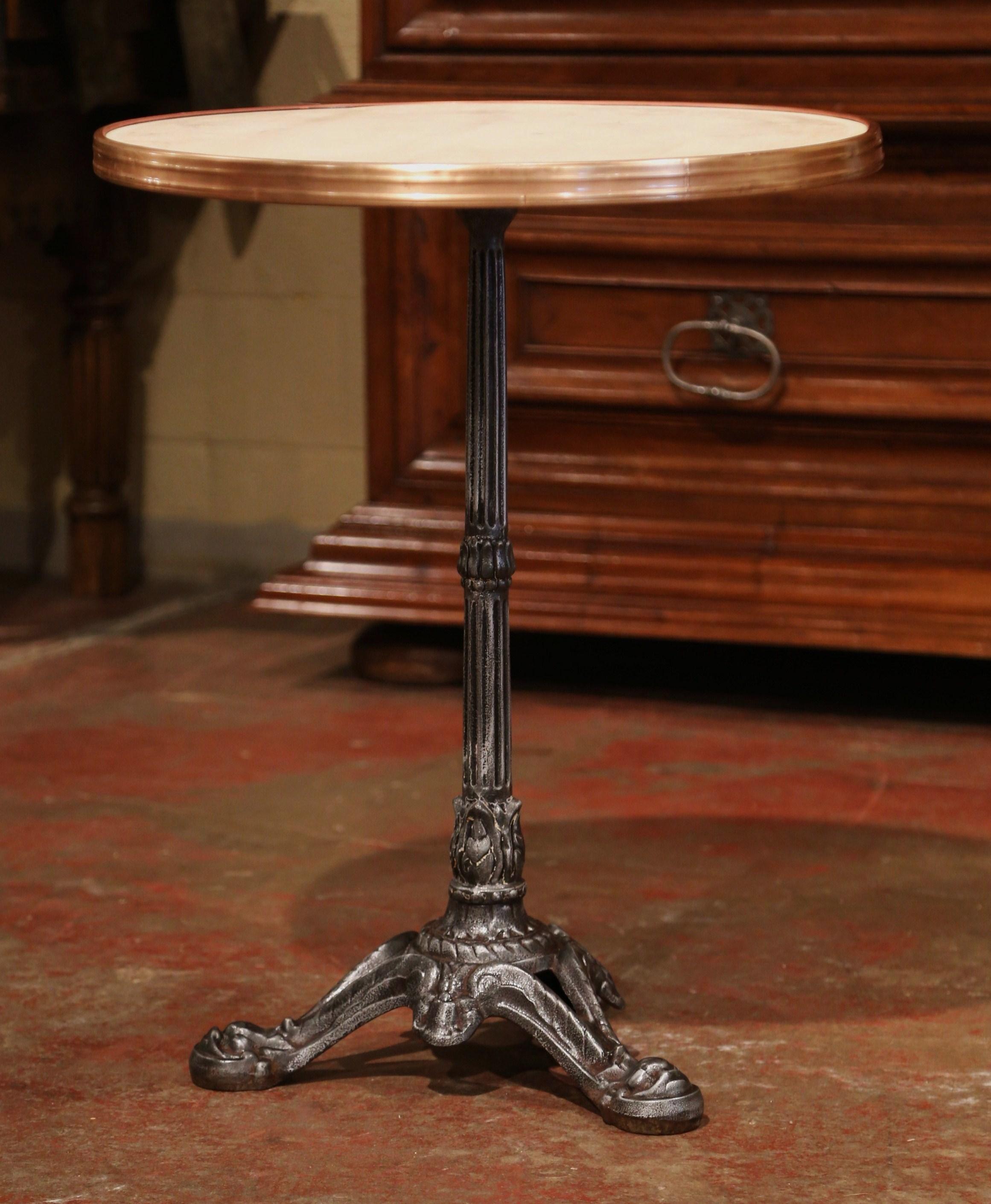 19th Century Napoleon III French Iron and Wood Gueridon Pedestal Table In Excellent Condition In Dallas, TX