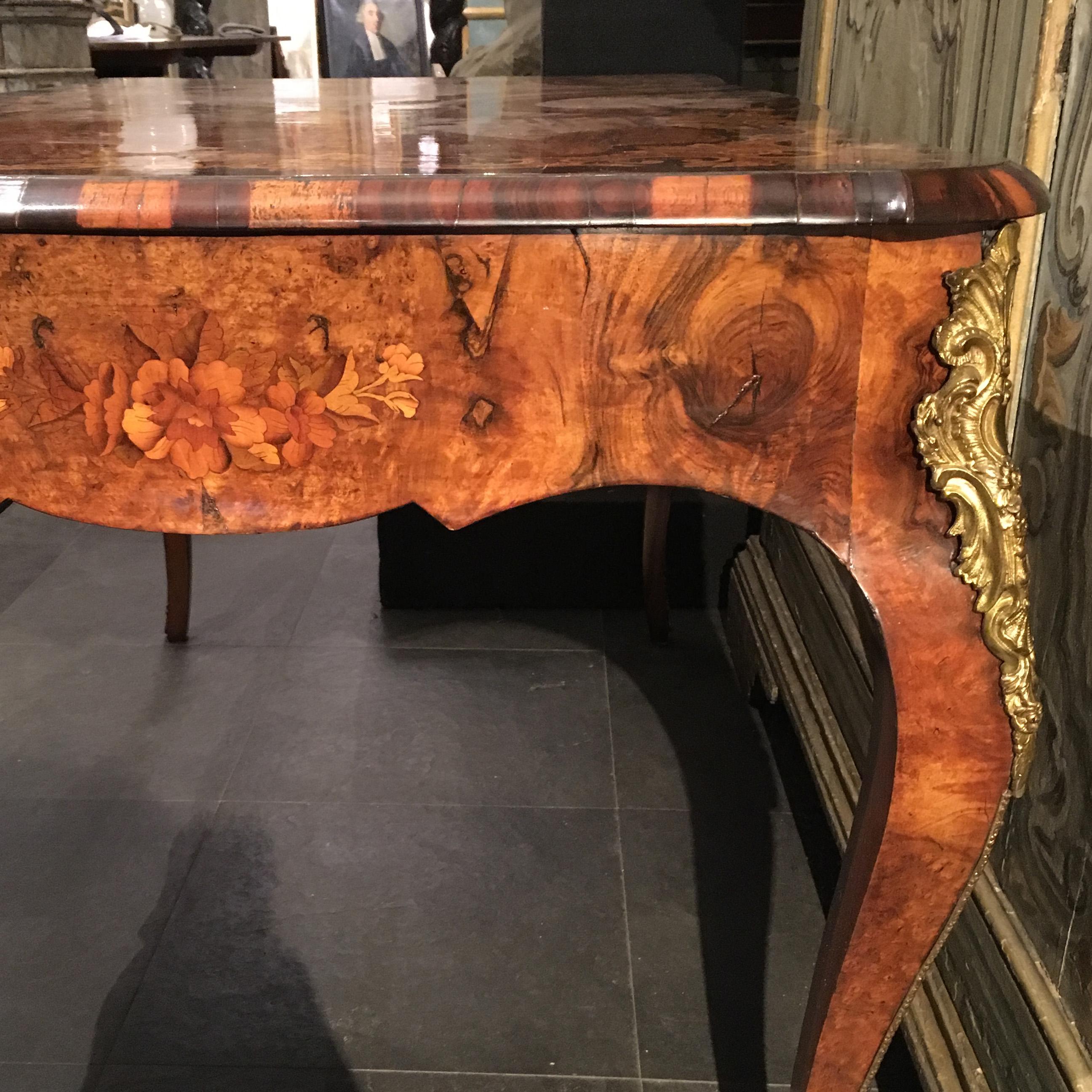 19th Century Napoleon III French Palisander, Rosewood and Walnut Writing Desk For Sale 12