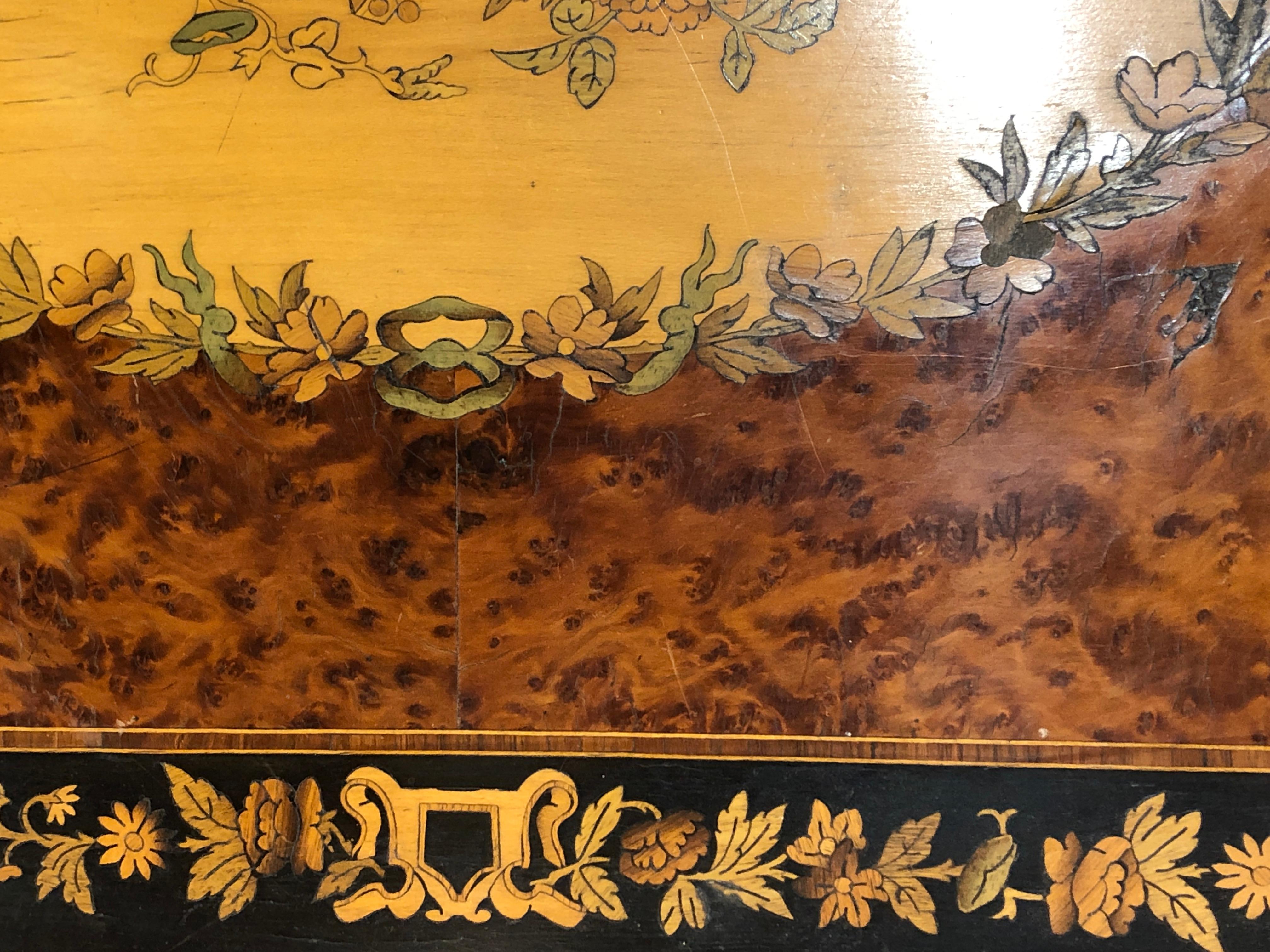 19th Century Napoleon III French Thuya Marquetry Card Table, 1860s 6