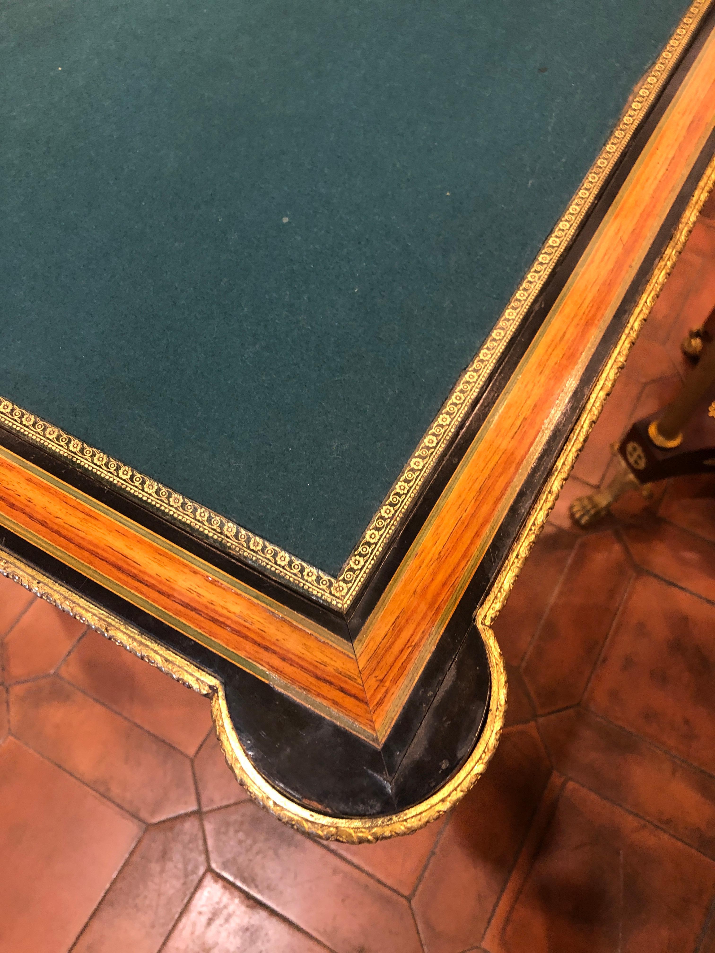 19th Century Napoleon III French Thuya Marquetry Card Table, 1860s 3