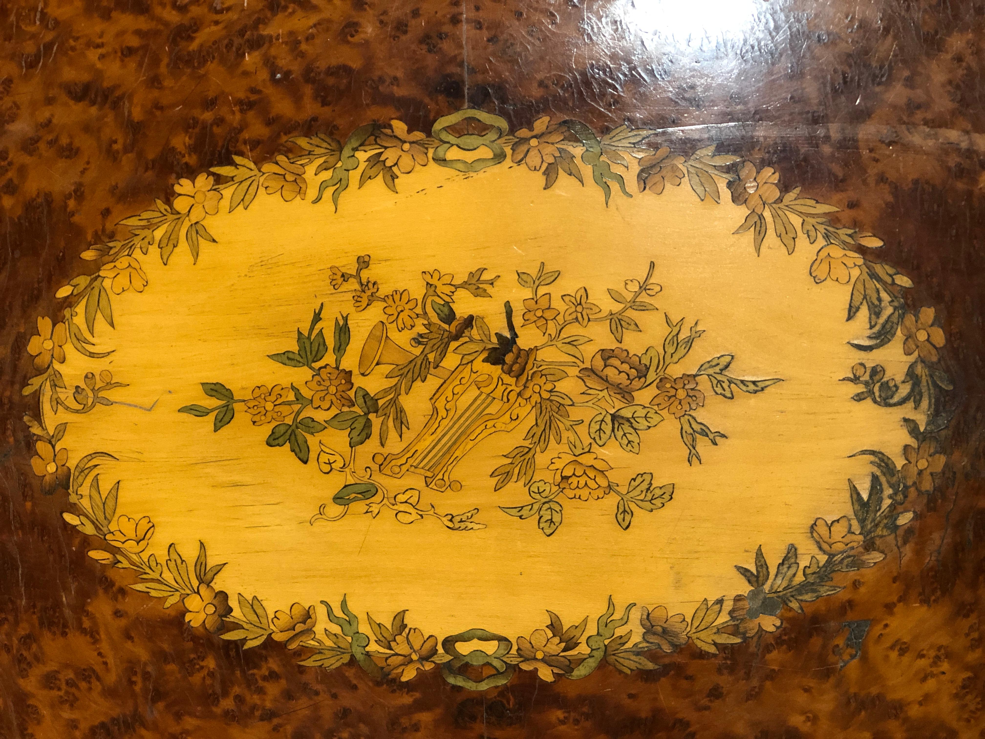 19th Century Napoleon III French Thuya Marquetry Card Table, 1860s 4